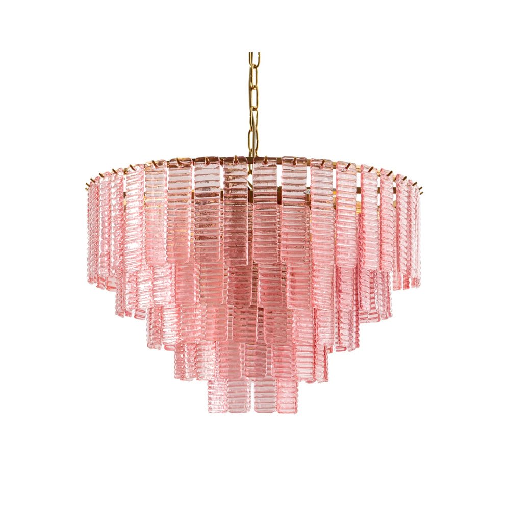 Aurora Chandelier Pink Murano Glass Layered Vintage Luxury - Neutralighting