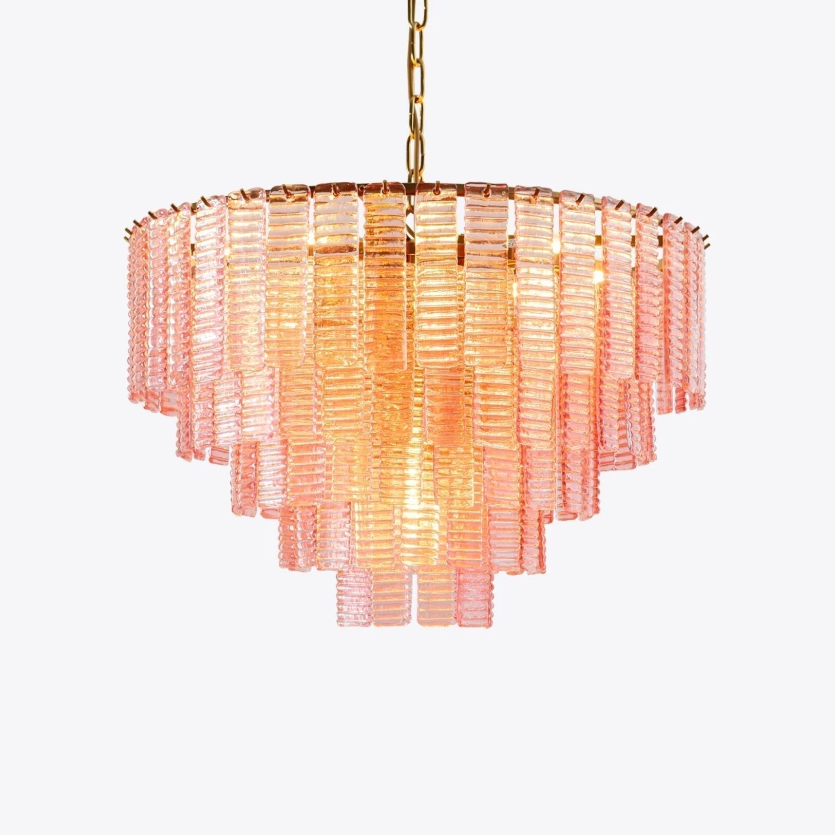 Aurora Chandelier Pink Murano Glass Layered Vintage Luxury - Neutralighting
