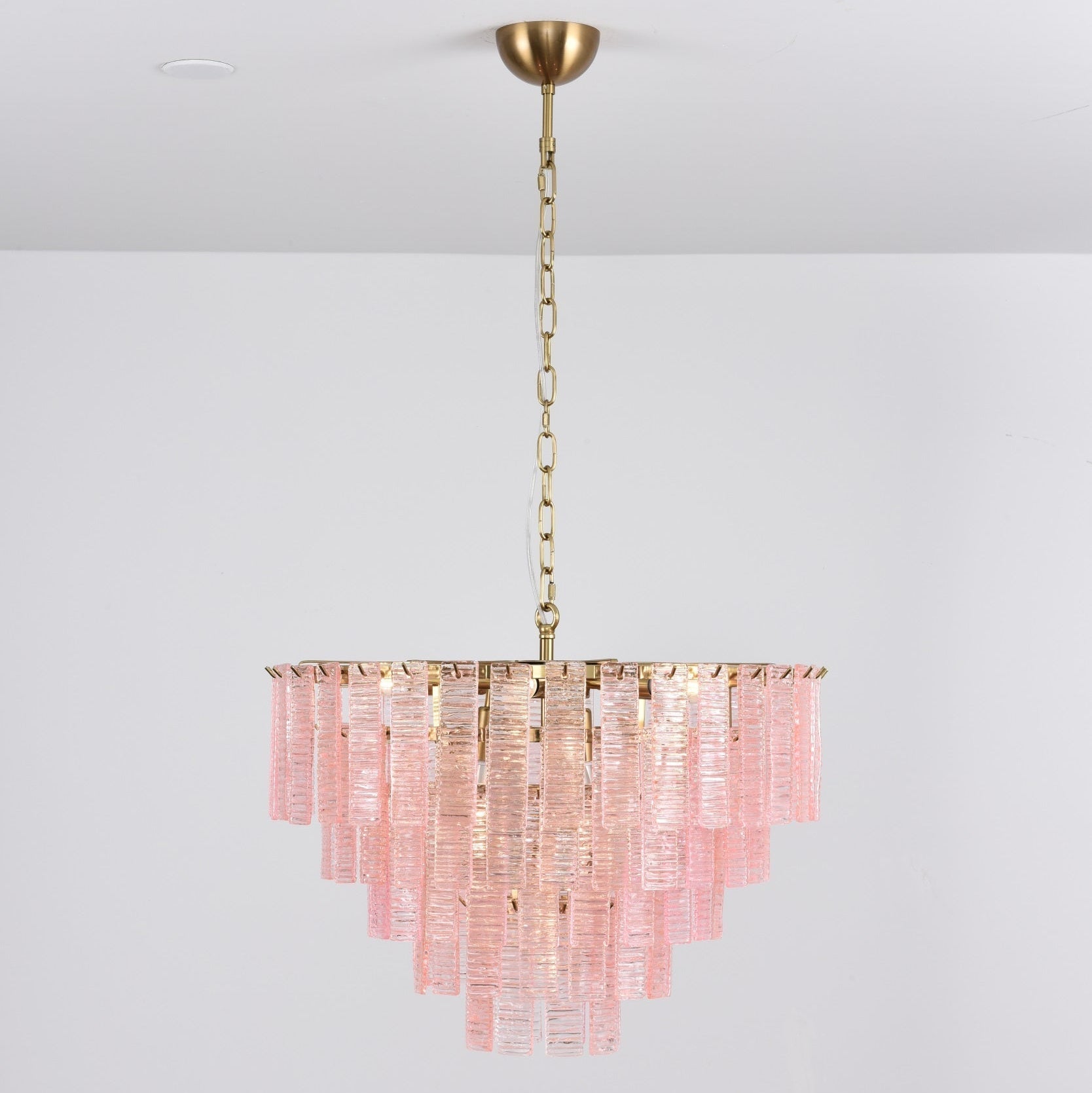 Aurora Chandelier Pink Murano Glass Layered Vintage Luxury - Neutralighting
