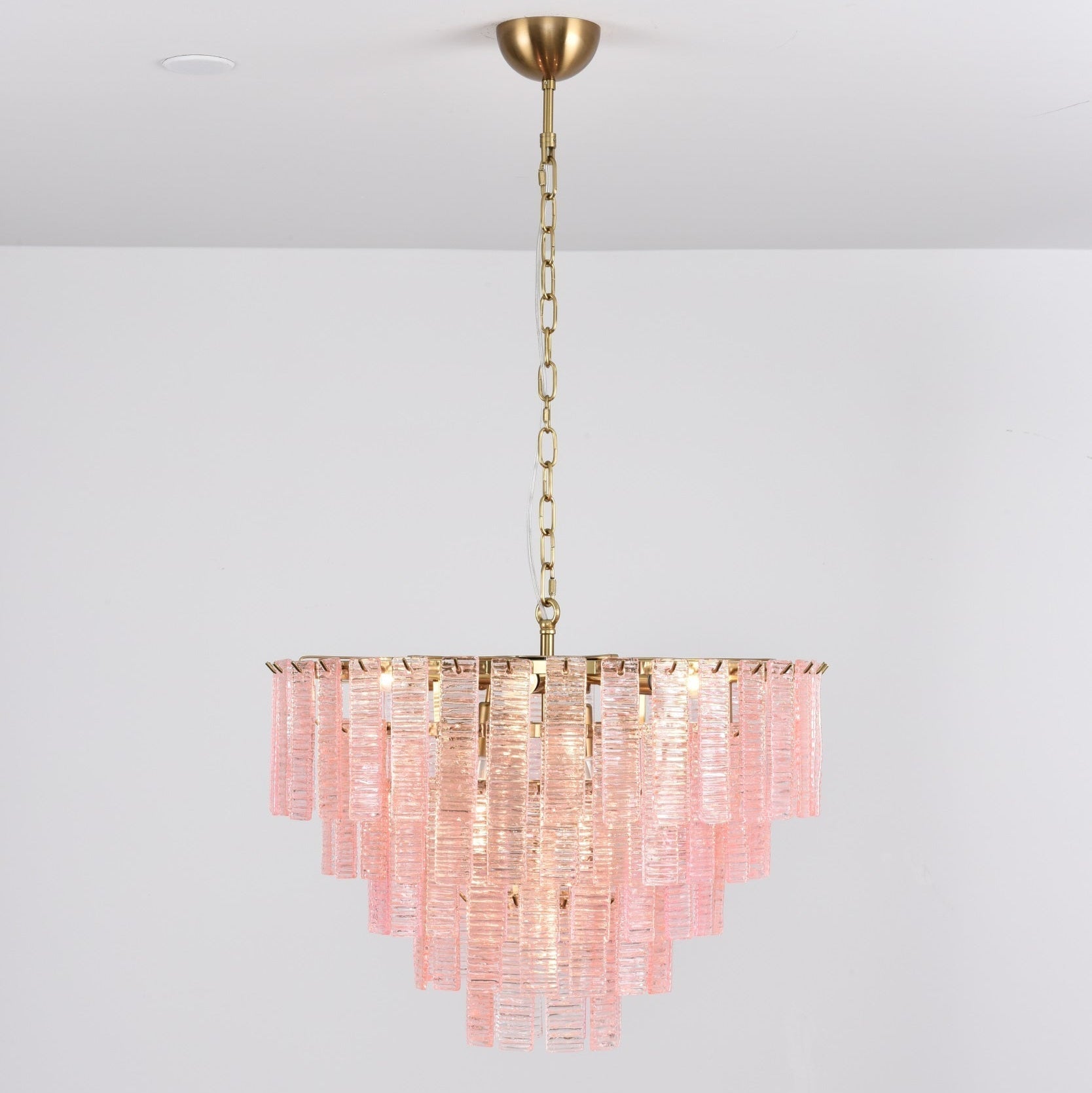 Aurora Chandelier Pink Murano Glass Layered Vintage Luxury - Neutralighting