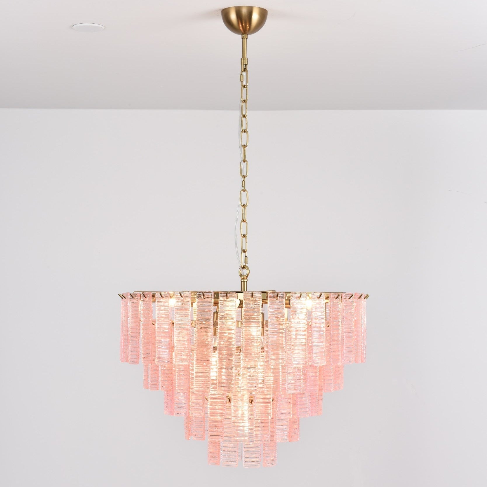 Aurora Chandelier Pink Murano Glass Layered Vintage Luxury - Neutralighting
