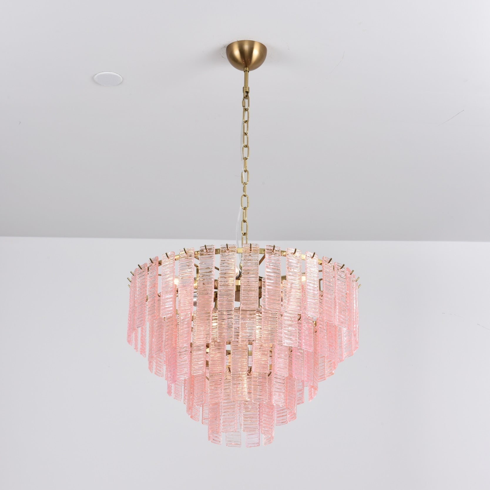 Aurora Chandelier Pink Murano Glass Layered Vintage Luxury - Neutralighting