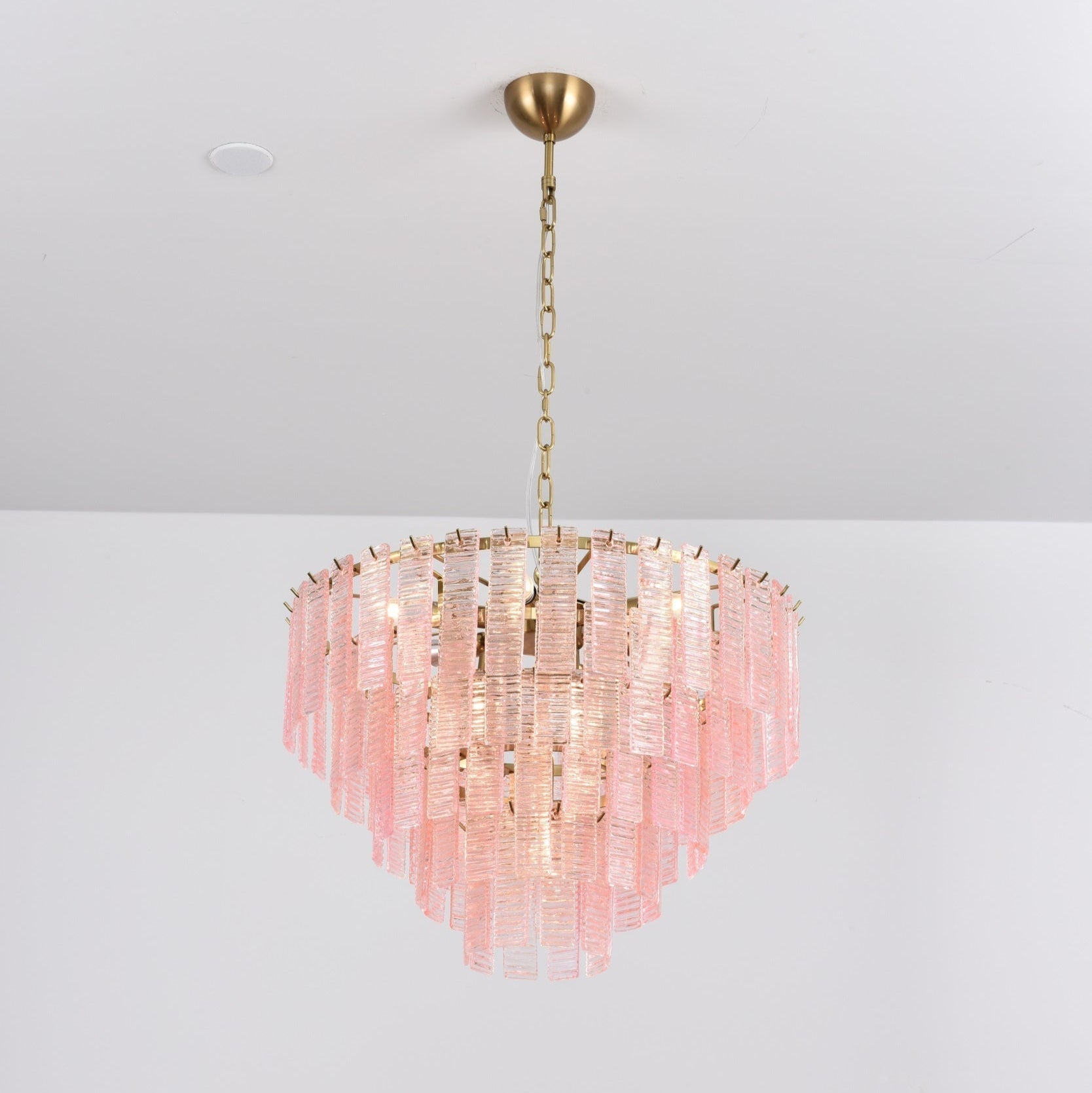 Aurora Chandelier Pink Murano Glass Layered Vintage Luxury - Neutralighting