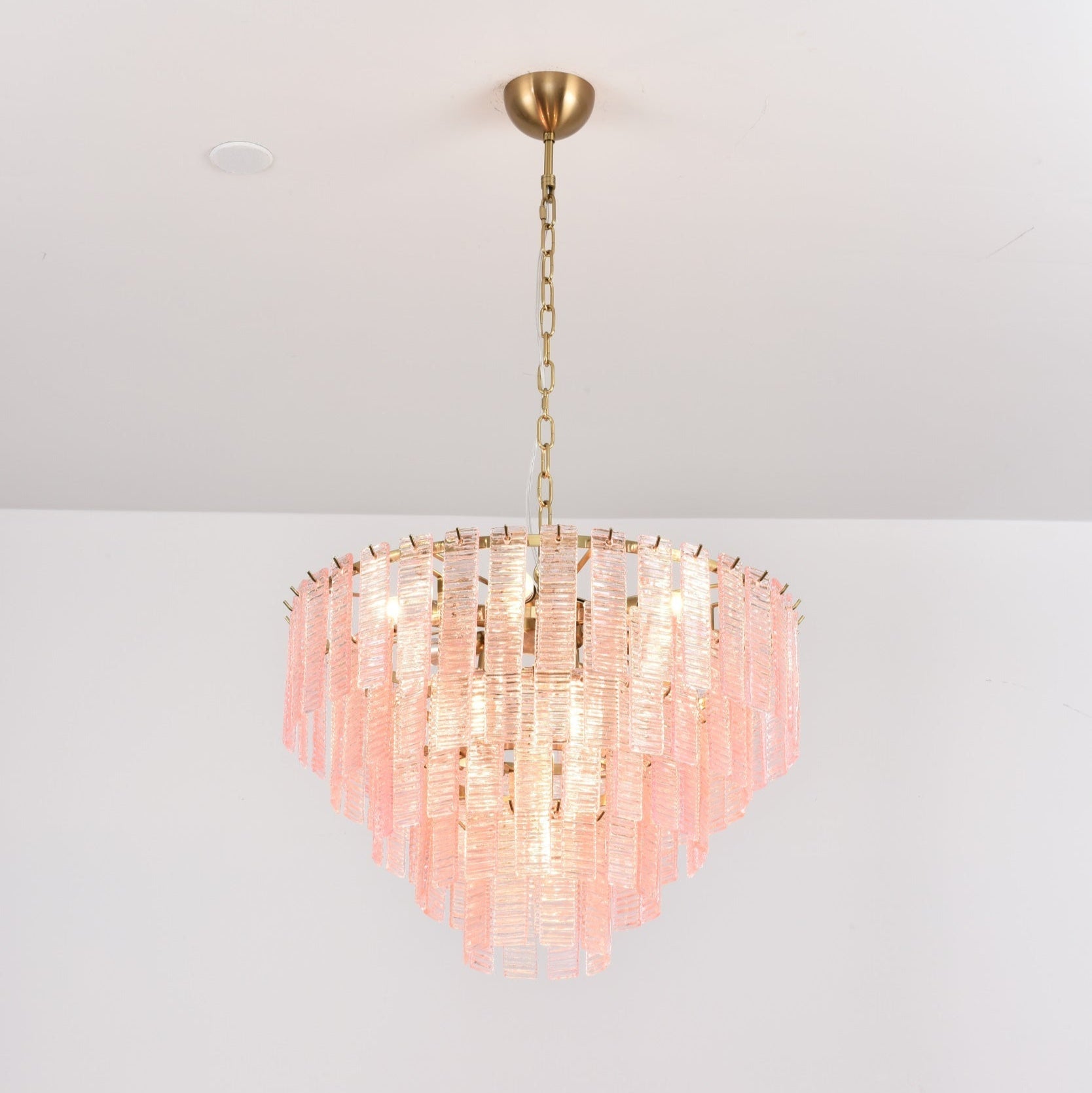 Aurora Chandelier Pink Murano Glass Layered Vintage Luxury - Neutralighting