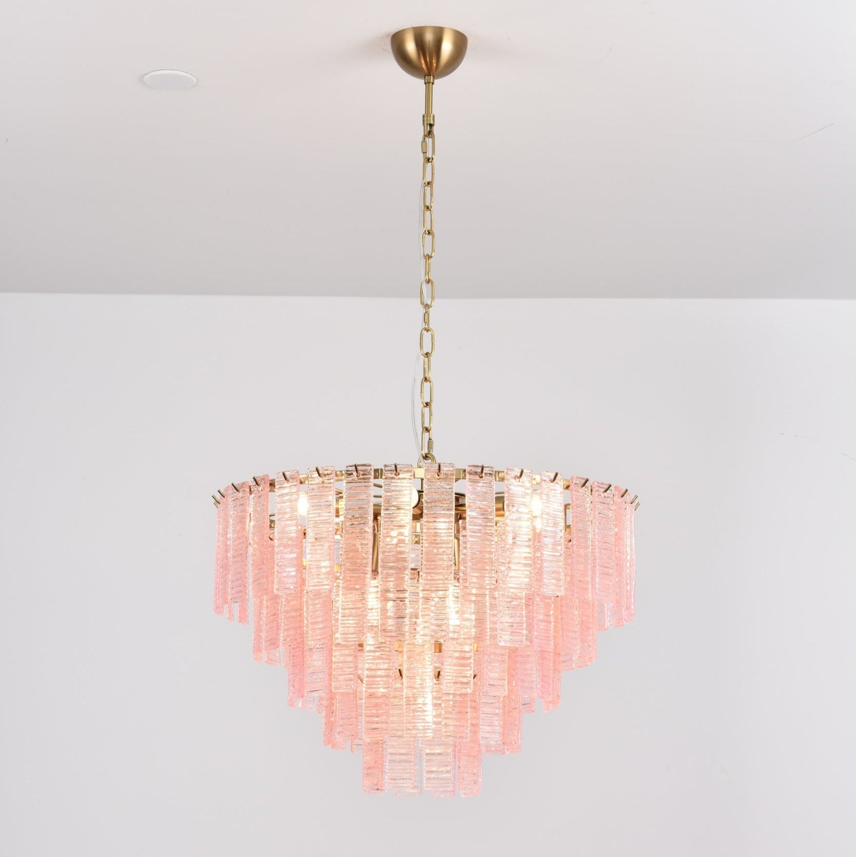 Aurora Chandelier Pink Murano Glass Layered Vintage Luxury - Neutralighting