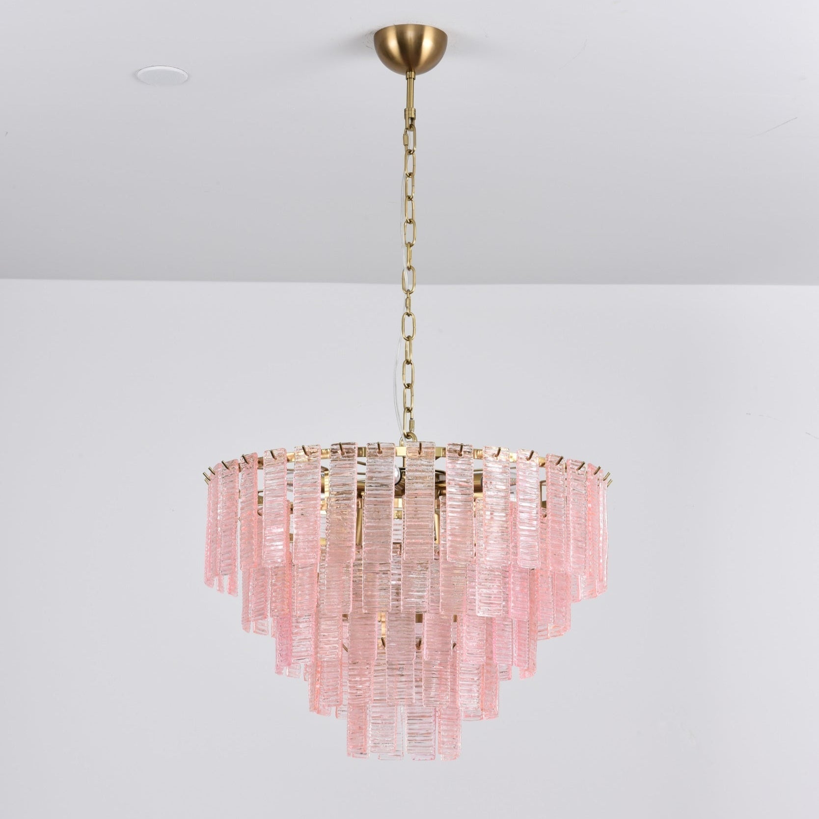 Aurora Chandelier Pink Murano Glass Layered Vintage Luxury - Neutralighting