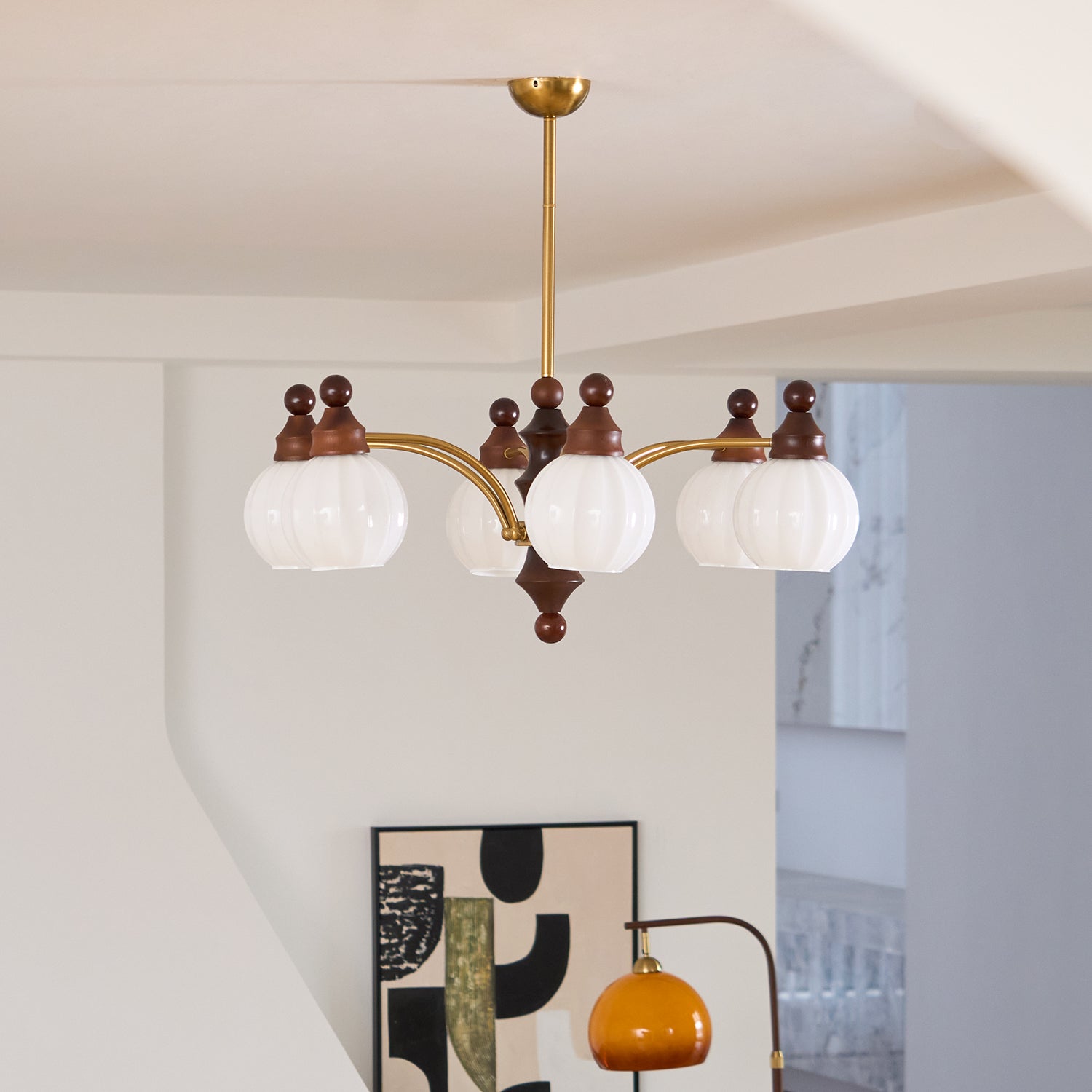 Lustra Chandelier Blossom with Glass Shades-Letslighting