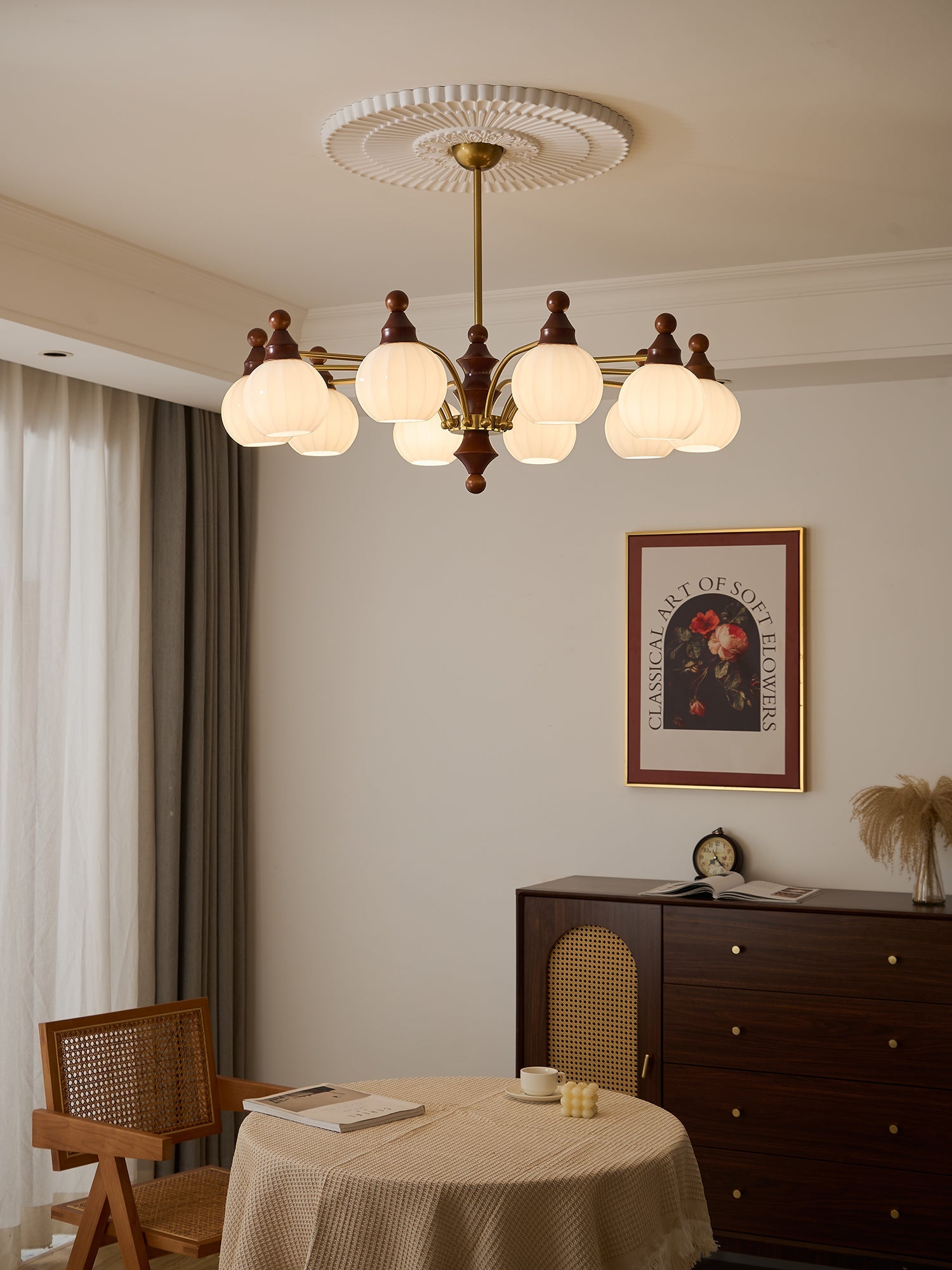 Lustra Chandelier Blossom with Glass Shades-Letslighting