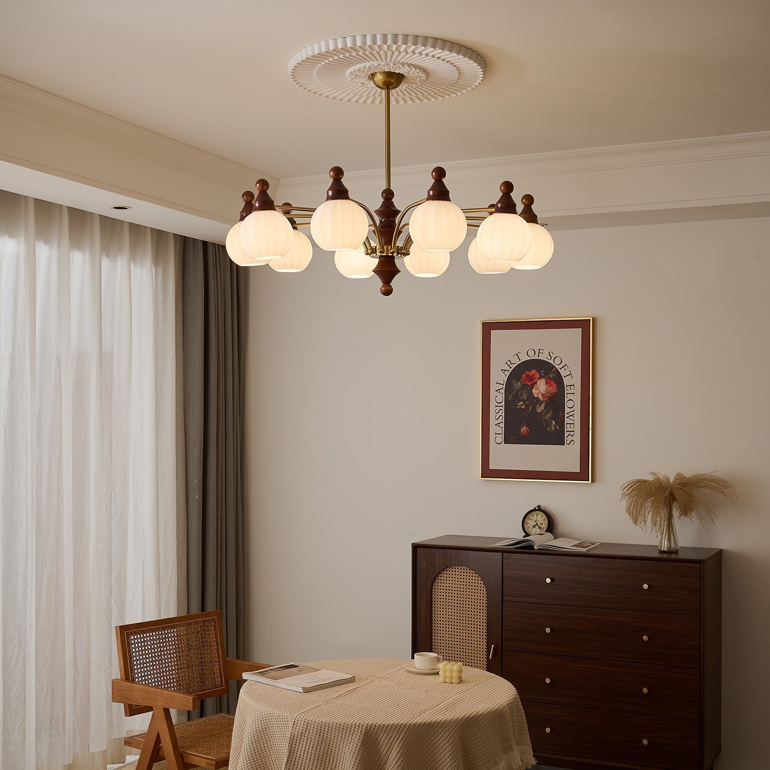 Lustra Chandelier Blossom with Glass Shades-Letslighting