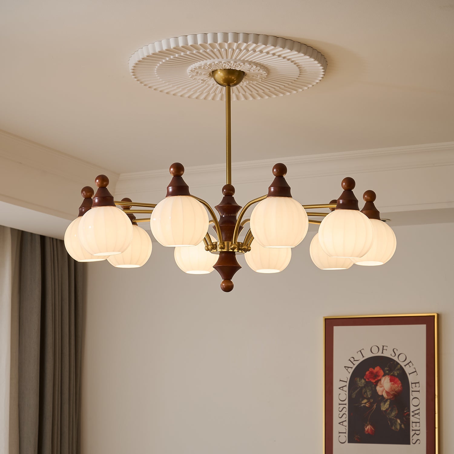 Lustra Chandelier Blossom with Glass Shades-Letslighting