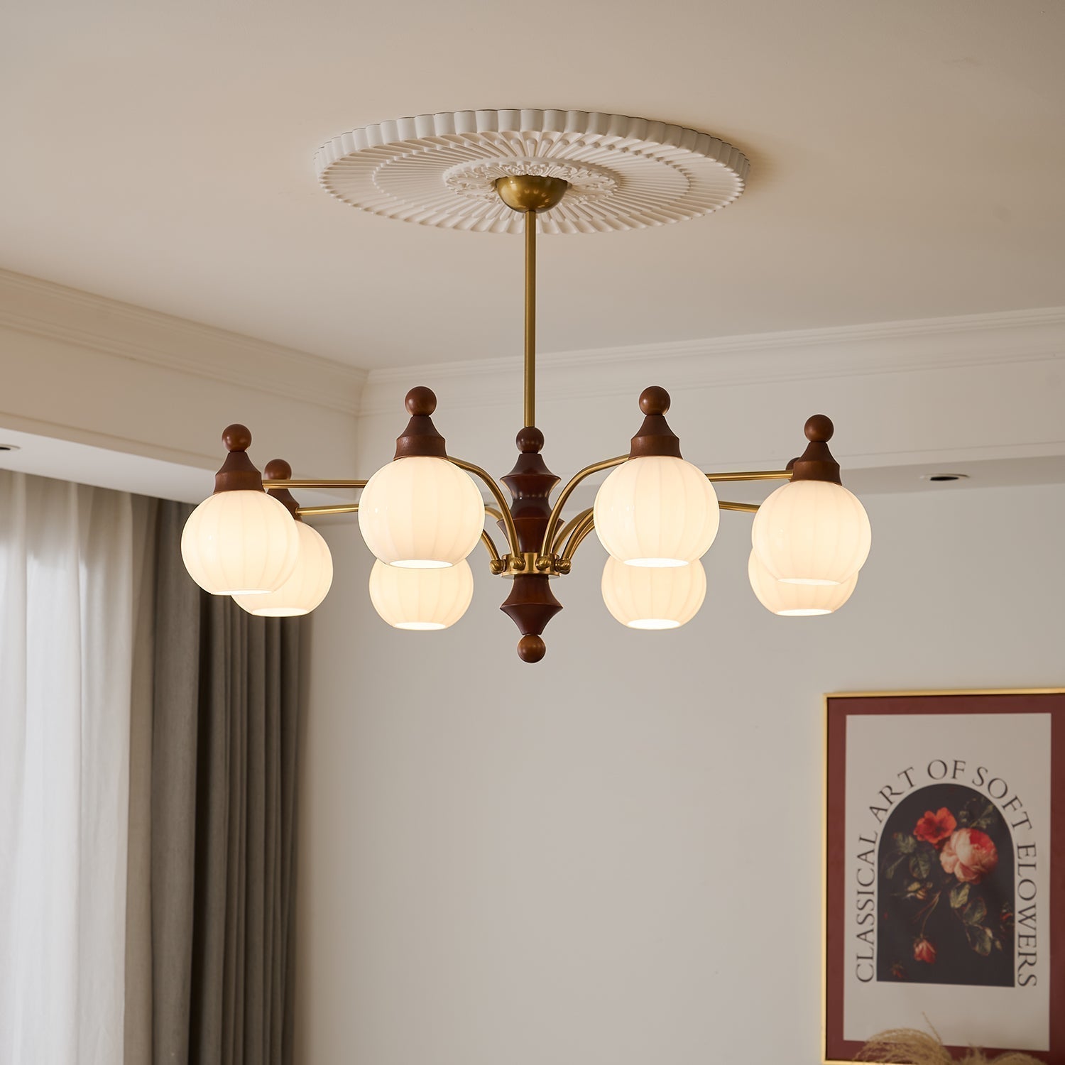 Lustra Chandelier Blossom with Glass Shades-Letslighting