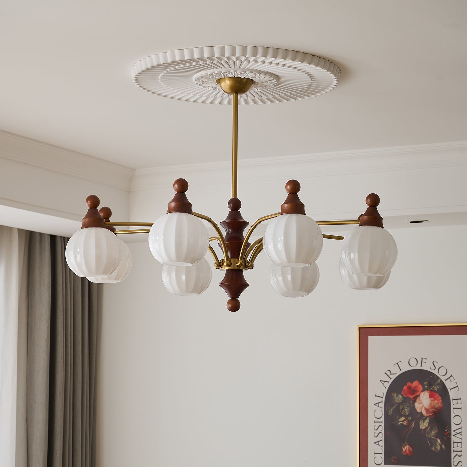 Lustra Chandelier Blossom with Glass Shades-Letslighting