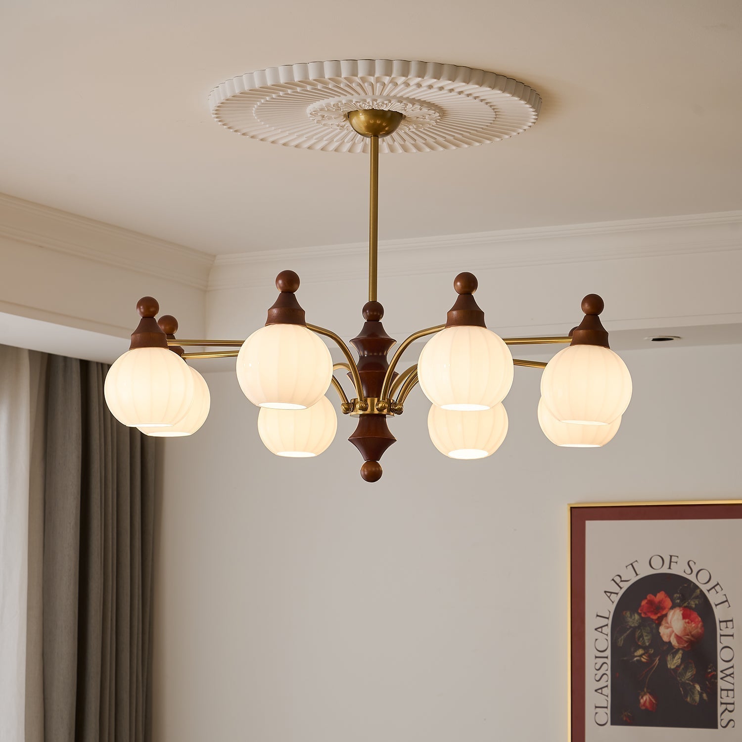 Lustra Chandelier Blossom with Glass Shades-Letslighting