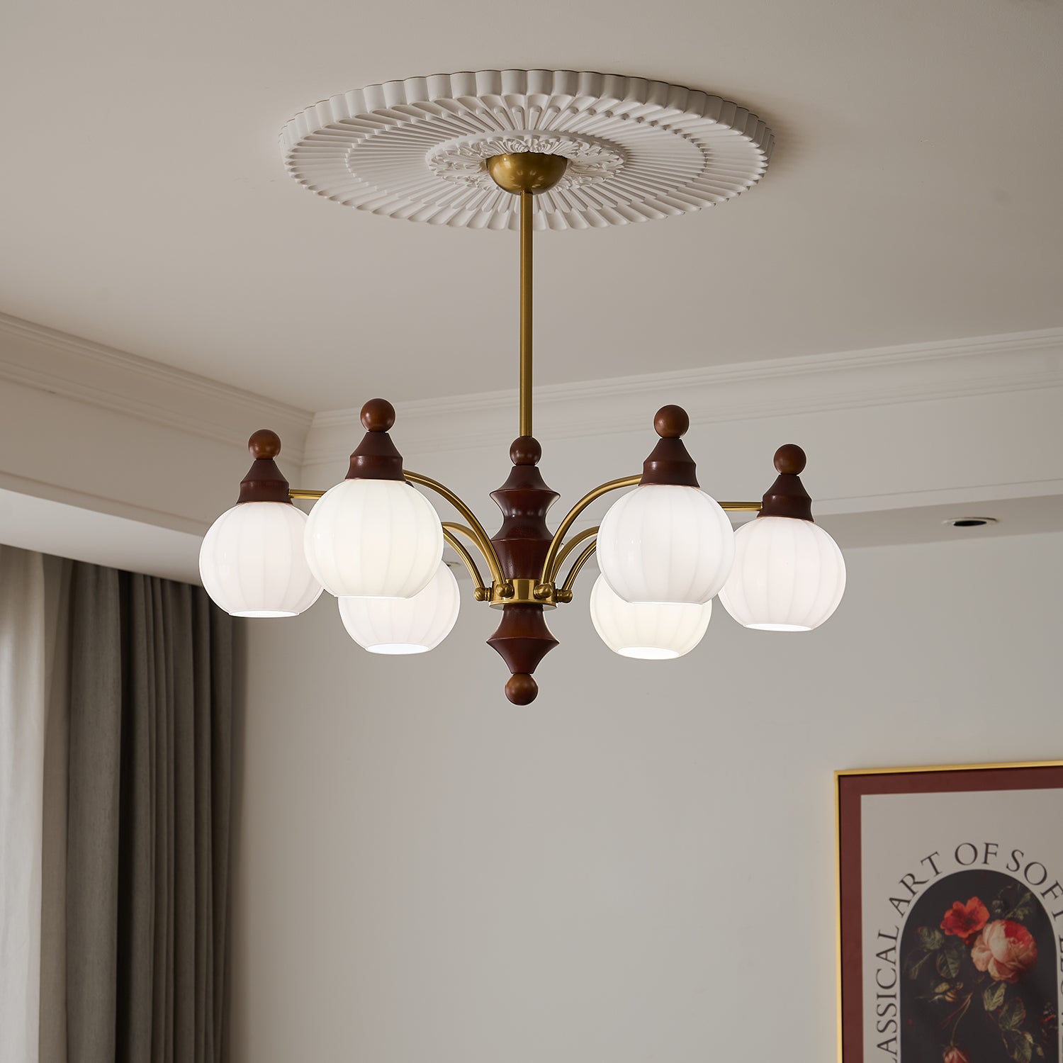 Lustra Chandelier Blossom with Glass Shades-Letslighting