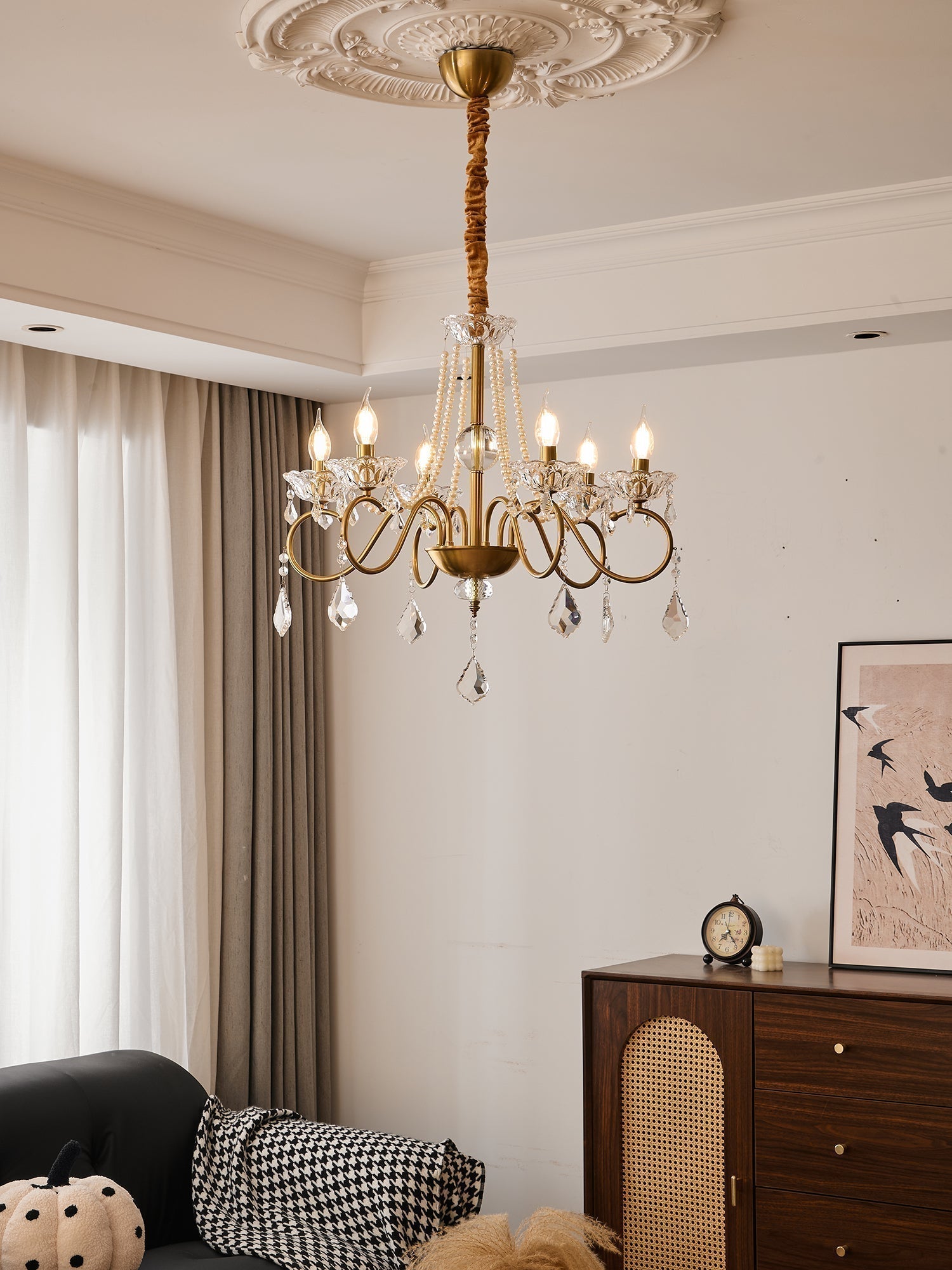 Velaeyra Postmoderner Luxus-Kronleuchter mit Perlenkristallen-Letslighting
