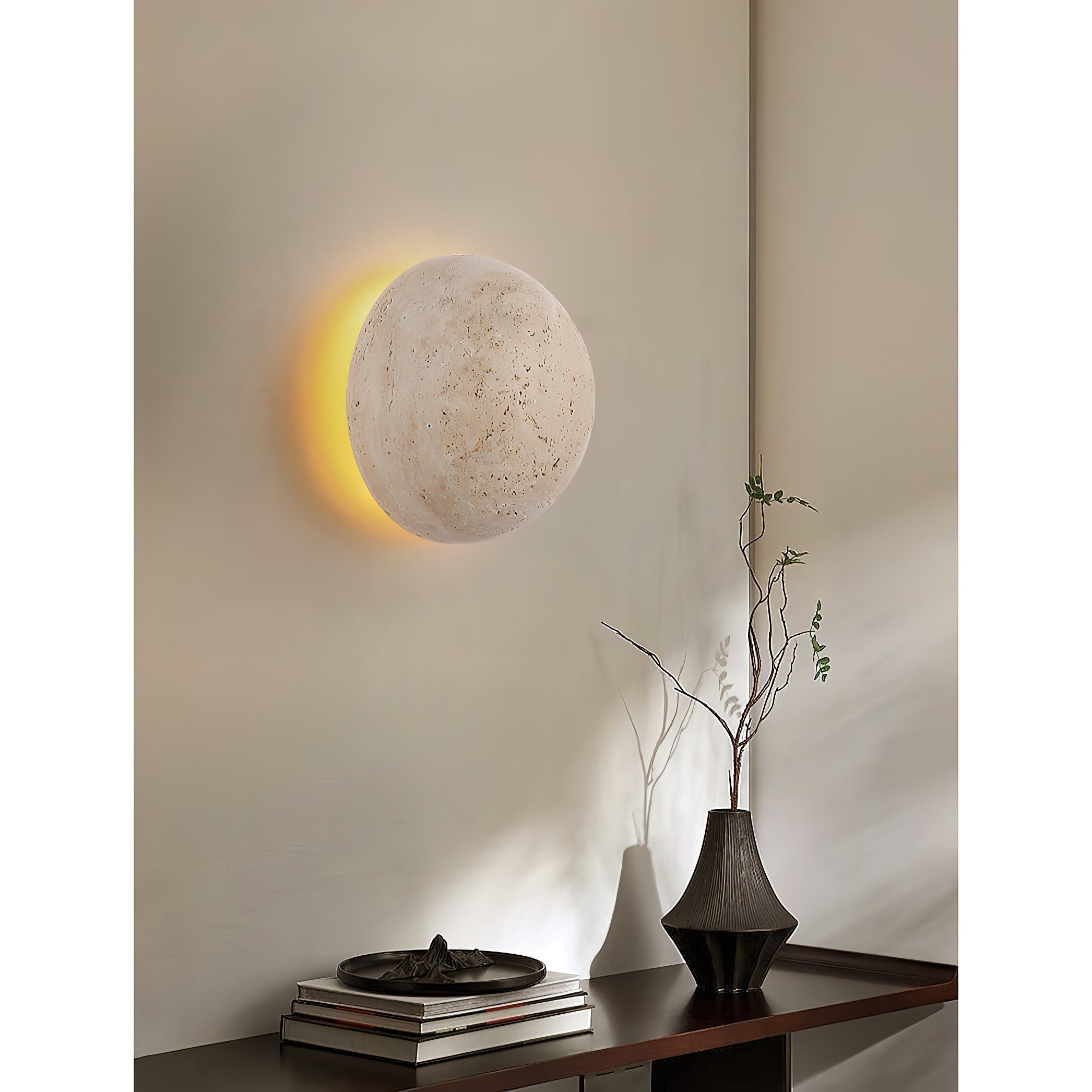 Cinorisra Modern Minimalist Stone Travertine Wall Lamp - Letslighting