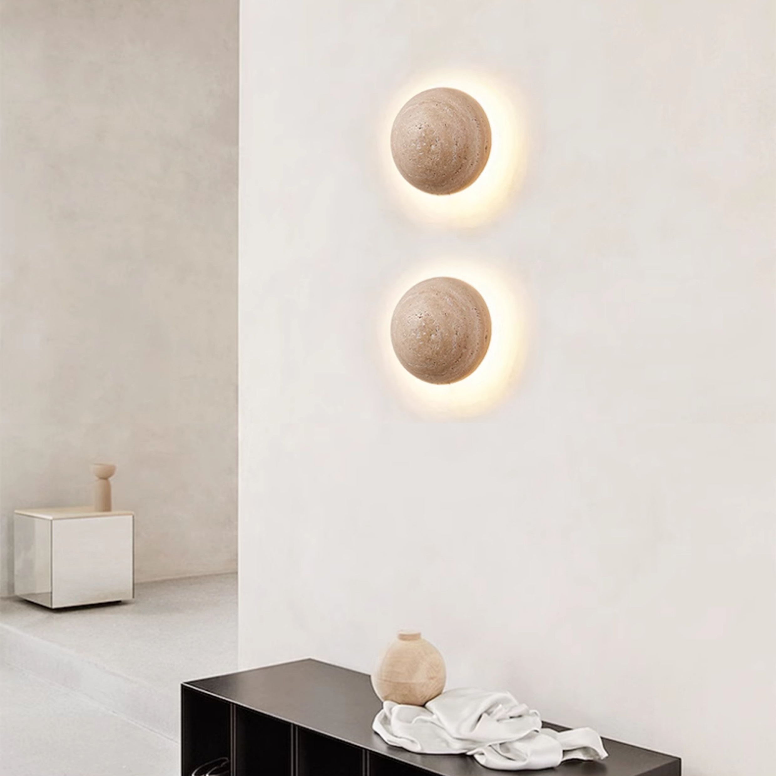 Cinorisra Modern Minimalist Stone Travertine Wall Lamp - Letslighting