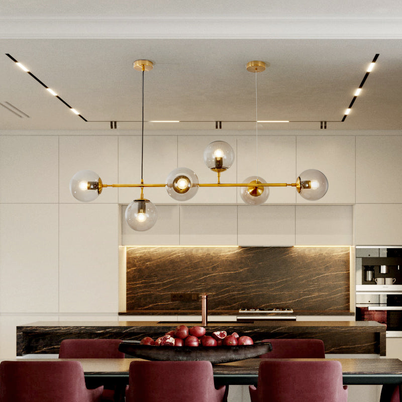 Lustra Pendelleuchte Orb Messing Glas-Letslighting