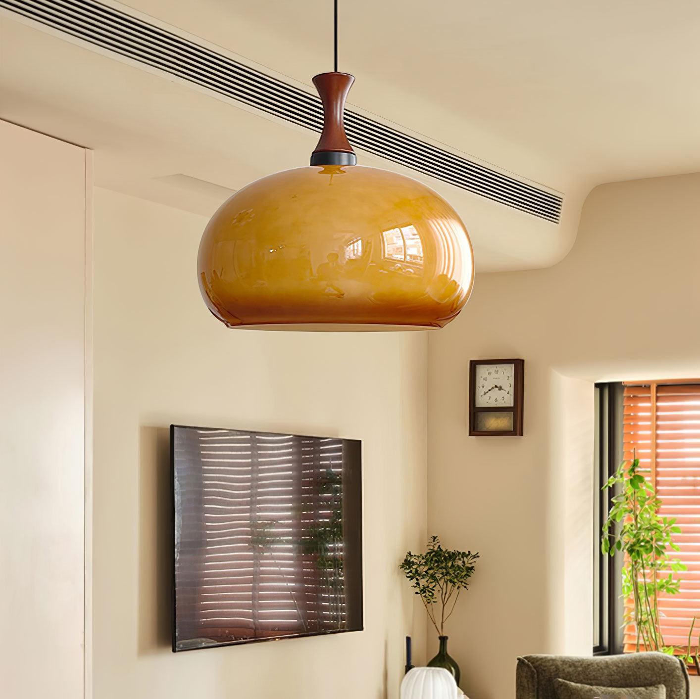 Orbique Moderne minimalistische Holz-Glas-Anhängerlampe-Letslighting