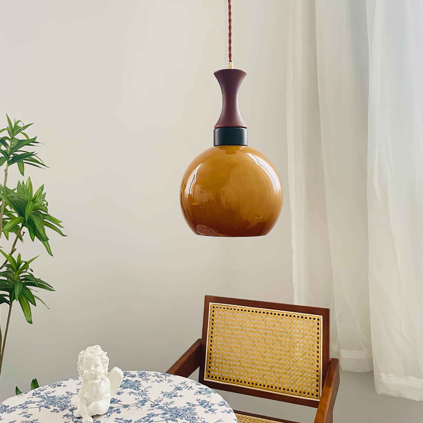 Orbique Moderne minimalistische Holz-Glas-Anhängerlampe-Letslighting