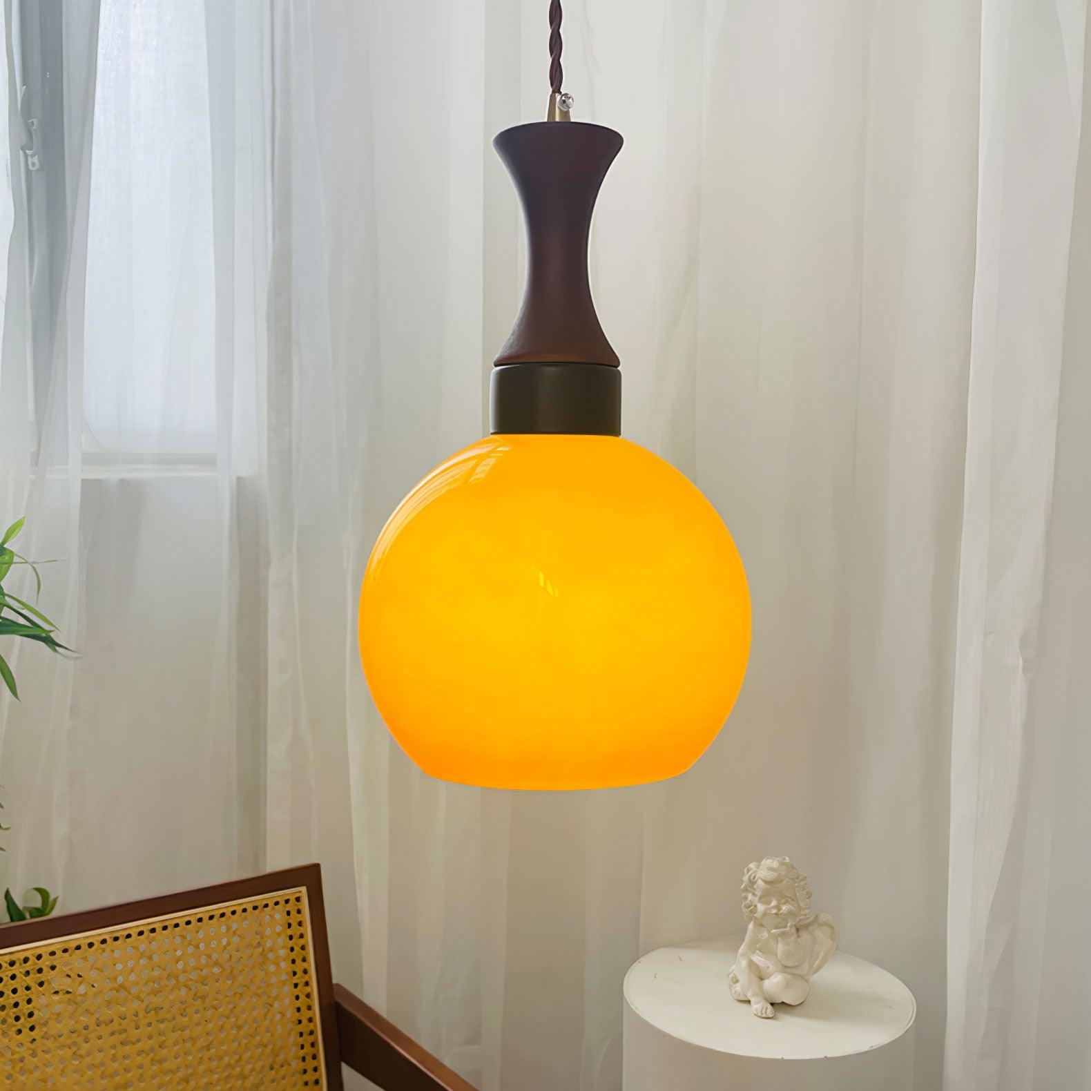 Orbique Moderne minimalistische Holz-Glas-Anhängerlampe-Letslighting