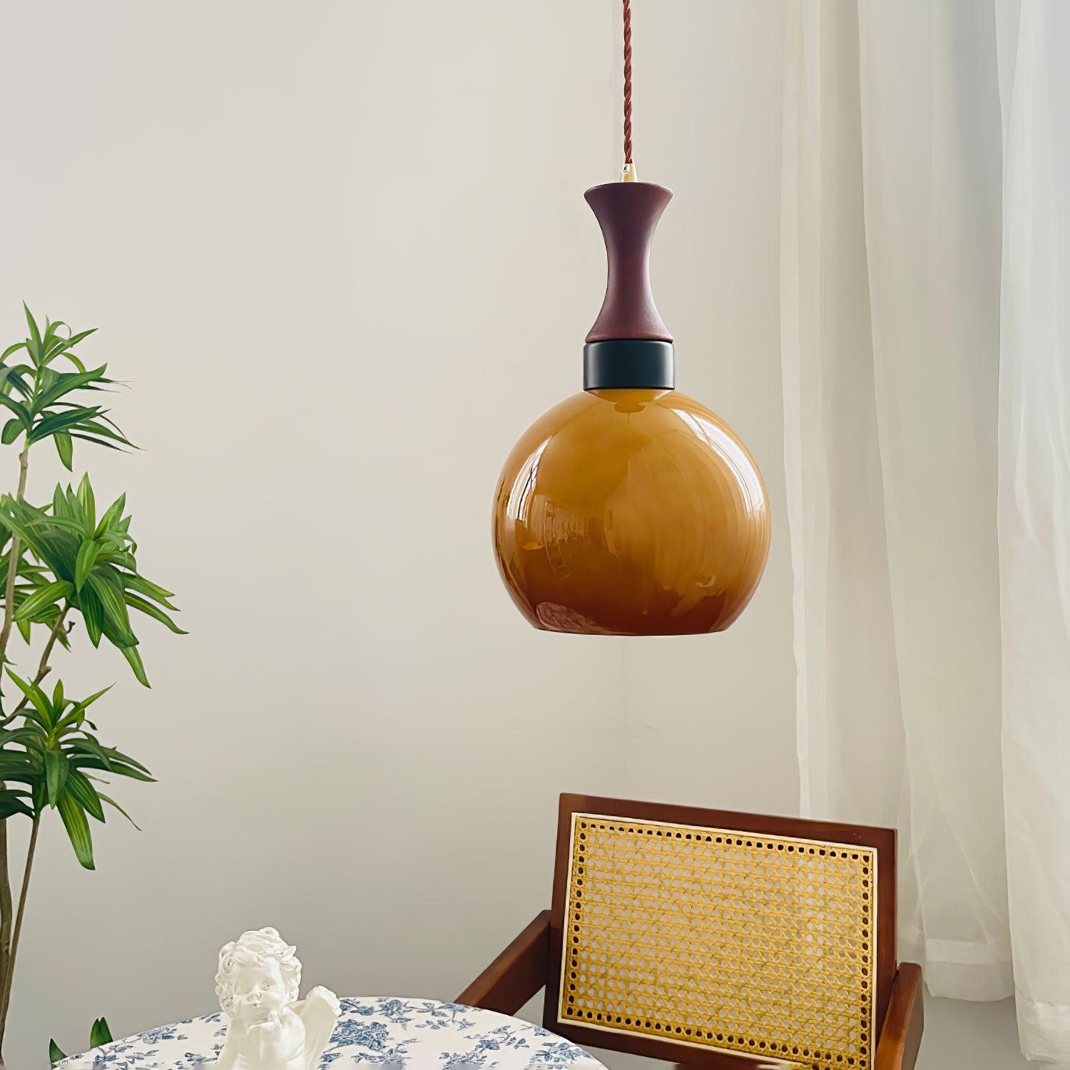 Orbique Moderne minimalistische Holz-Glas-Anhängerlampe-Letslighting