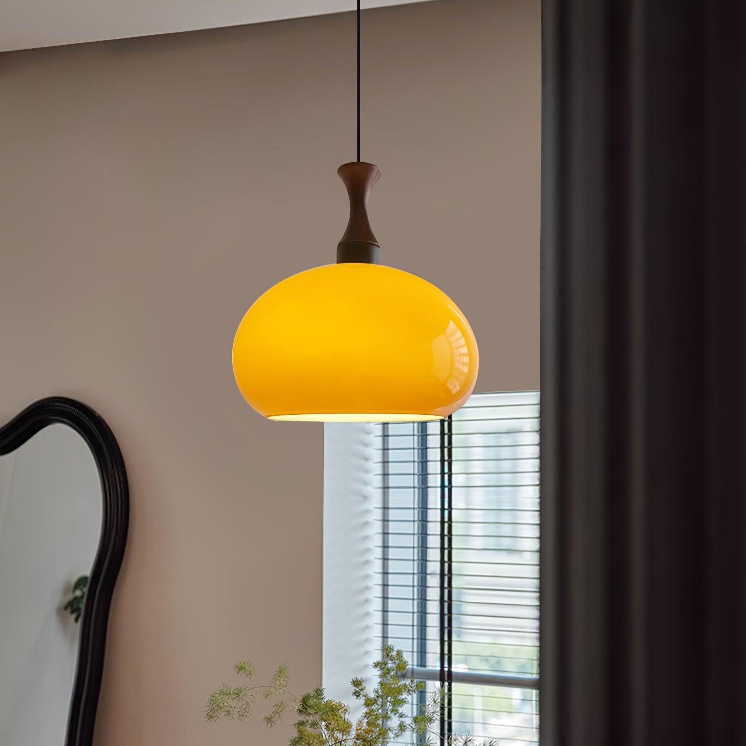 Orbique Moderne minimalistische Holz-Glas-Anhängerlampe-Letslighting