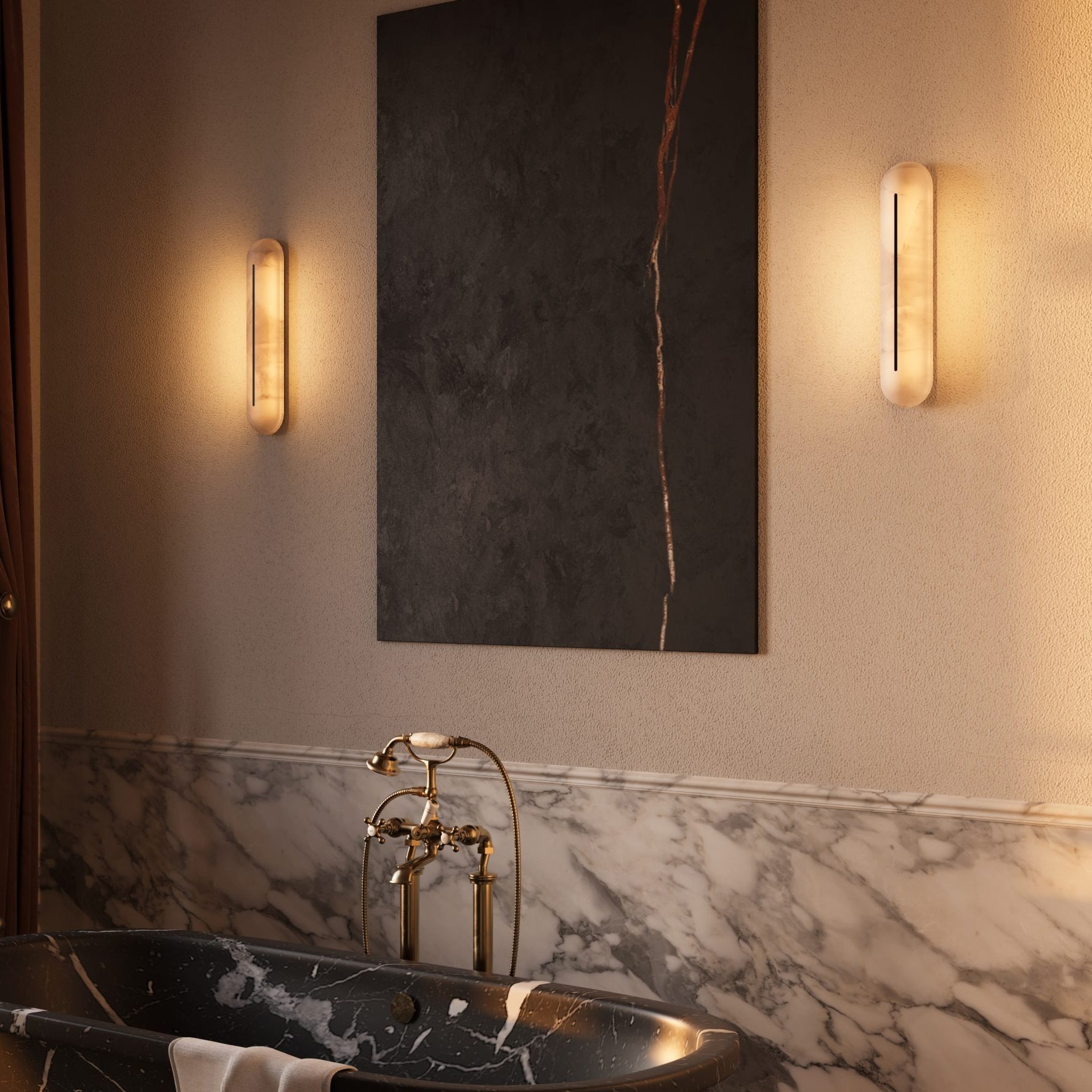 Armaryra Oblong Alabaster Wall Light - Neutralighting