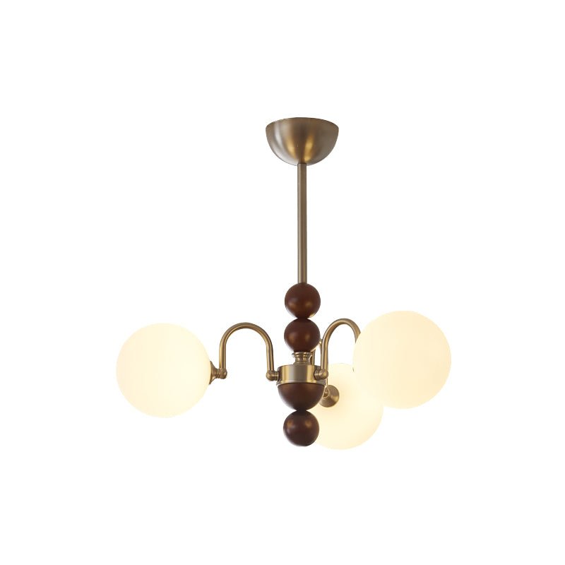 Orbital Premium Nordic Art Kurve Holz Glas Kronleuchter-Letslighting