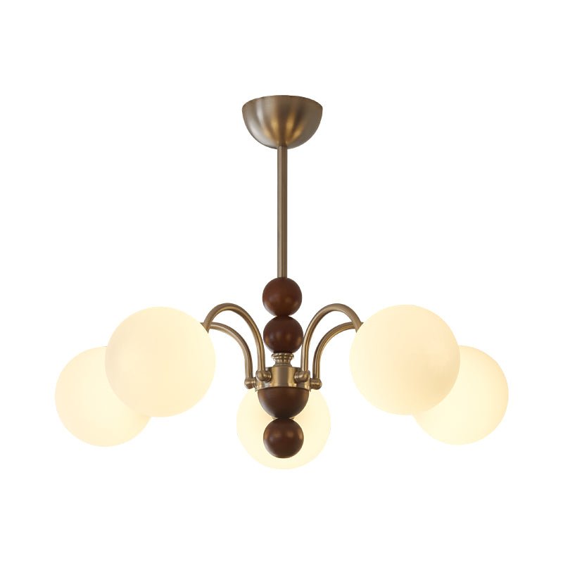Orbital Premium Nordic Art Kurve Holz Glas Kronleuchter-Letslighting