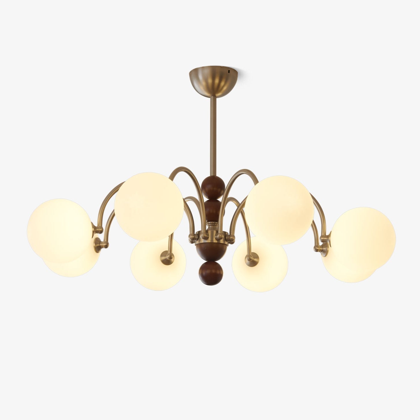 Orbital Premium Nordic Art Kurve Holz Glas Kronleuchter-Letslighting