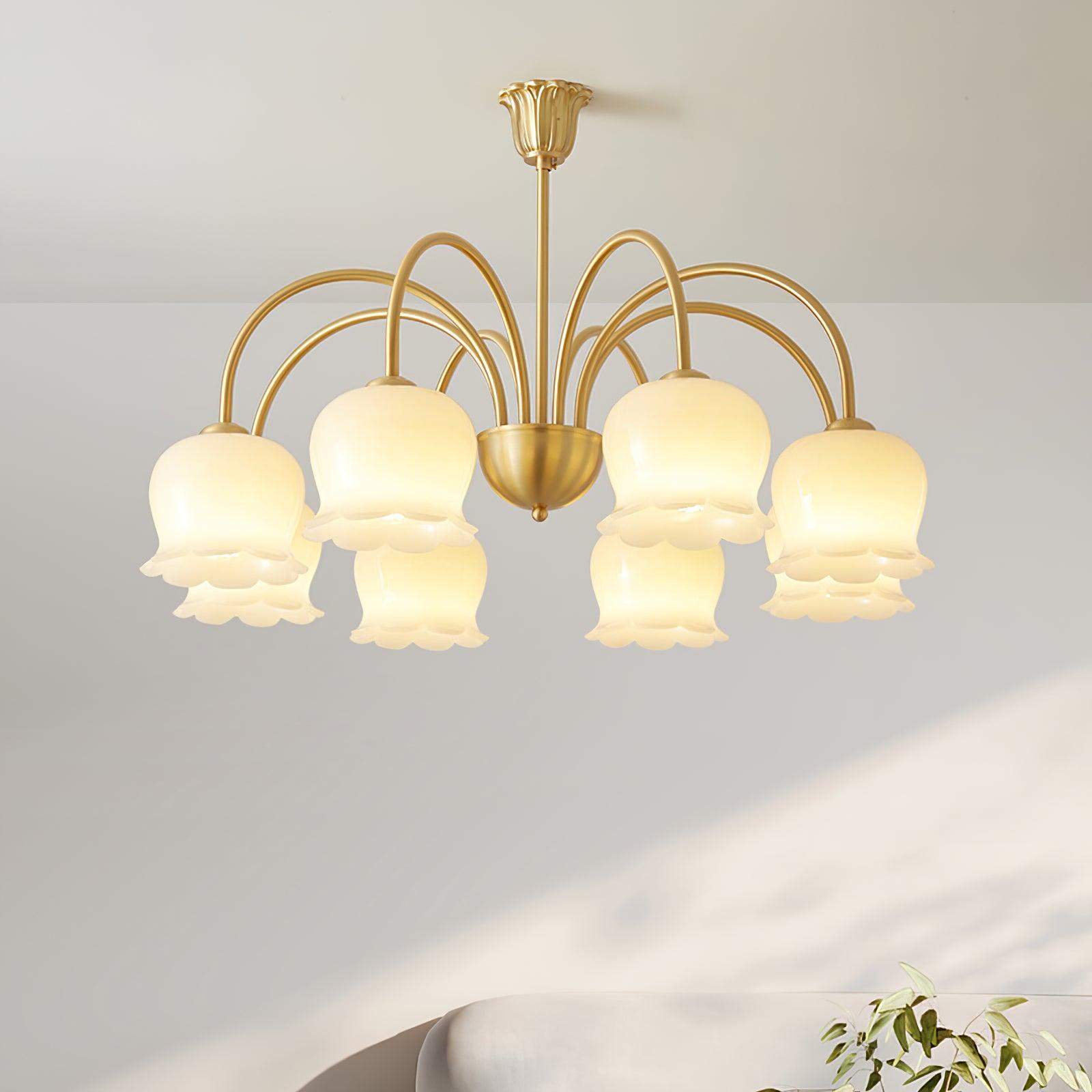 Lustra Kronleuchter Messing Eleganter Gebogener Arm-Letslighting