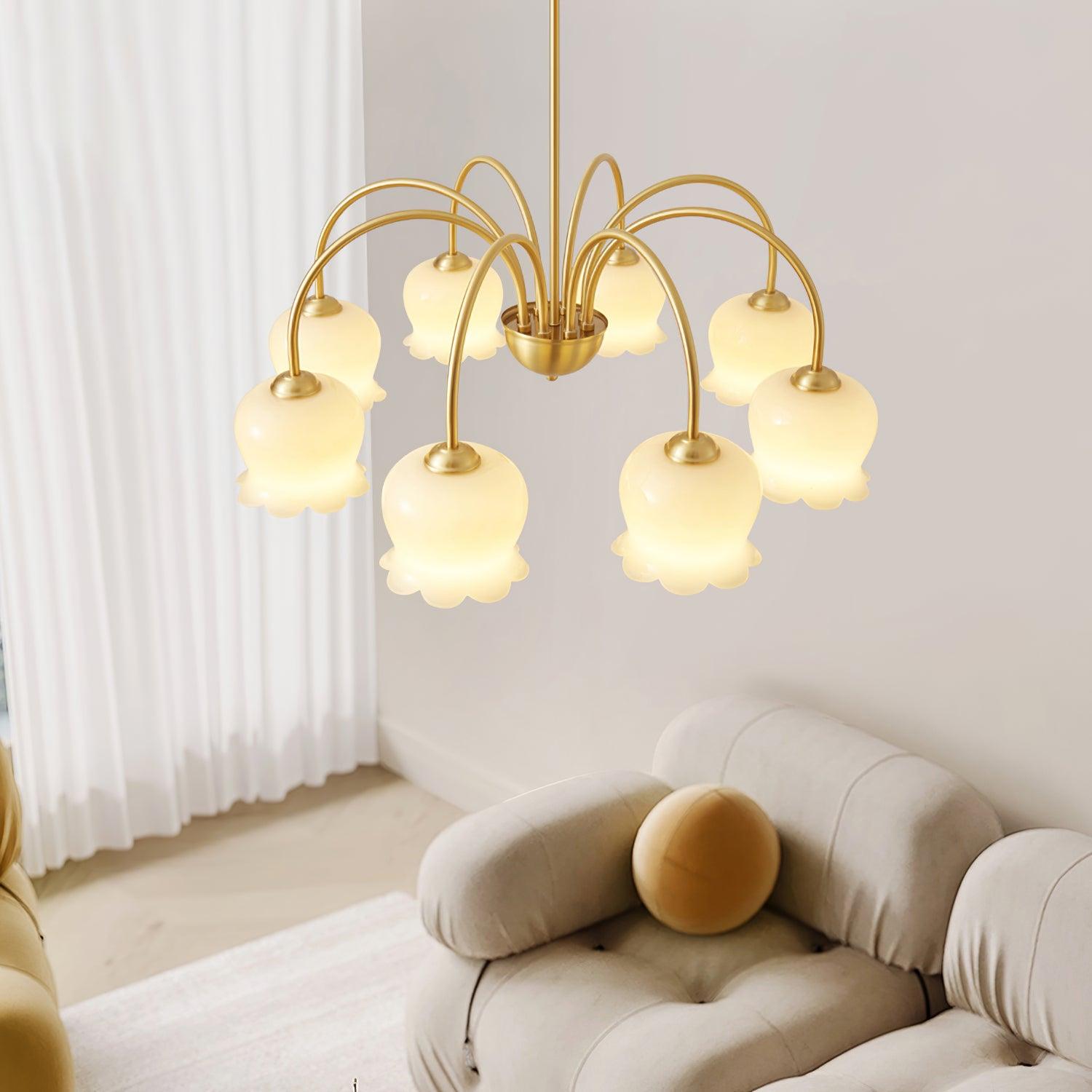 Lustra Kronleuchter Messing Eleganter Gebogener Arm-Letslighting