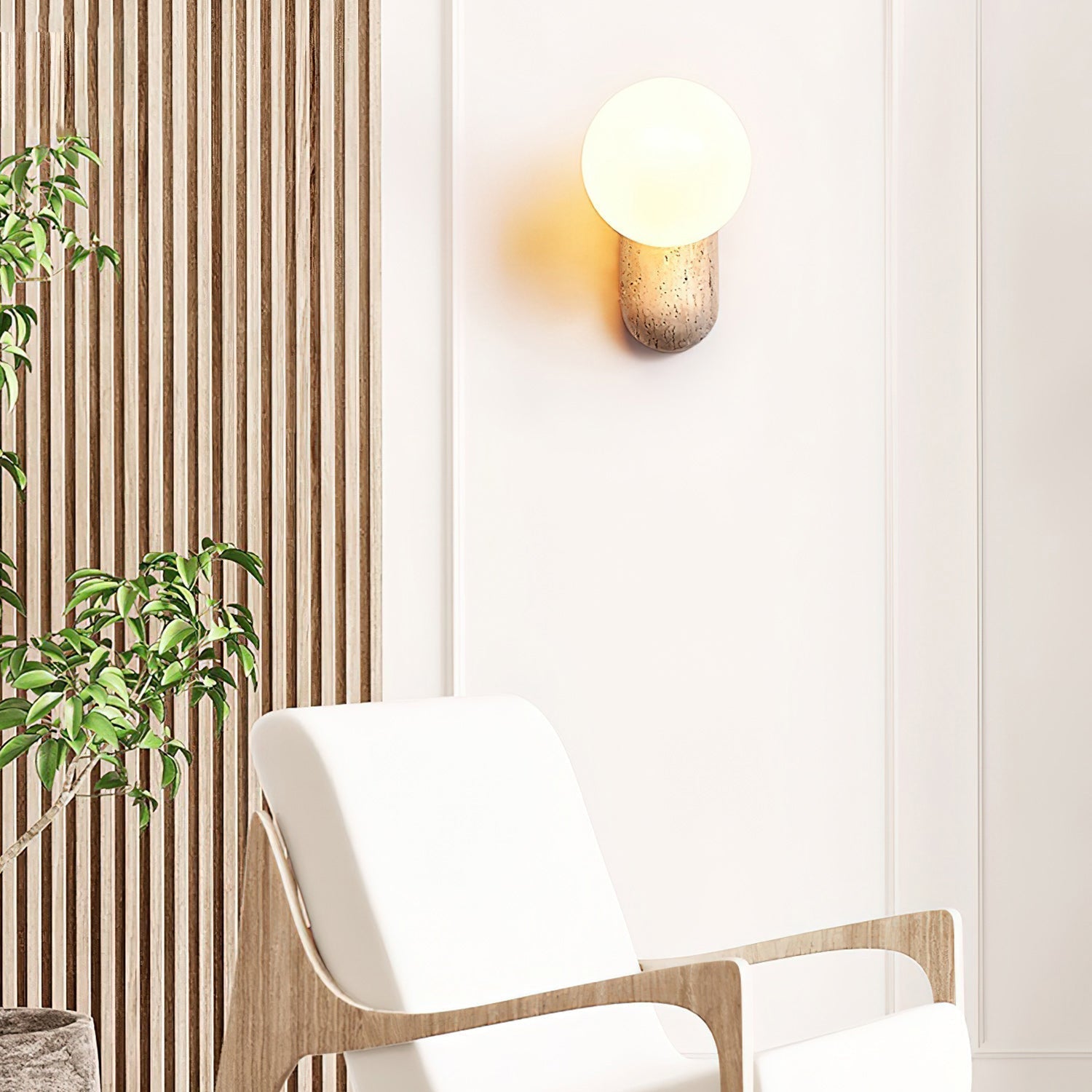 Colaeira Modern Minimalist Art Travertine Wall Lamp - Letslighting