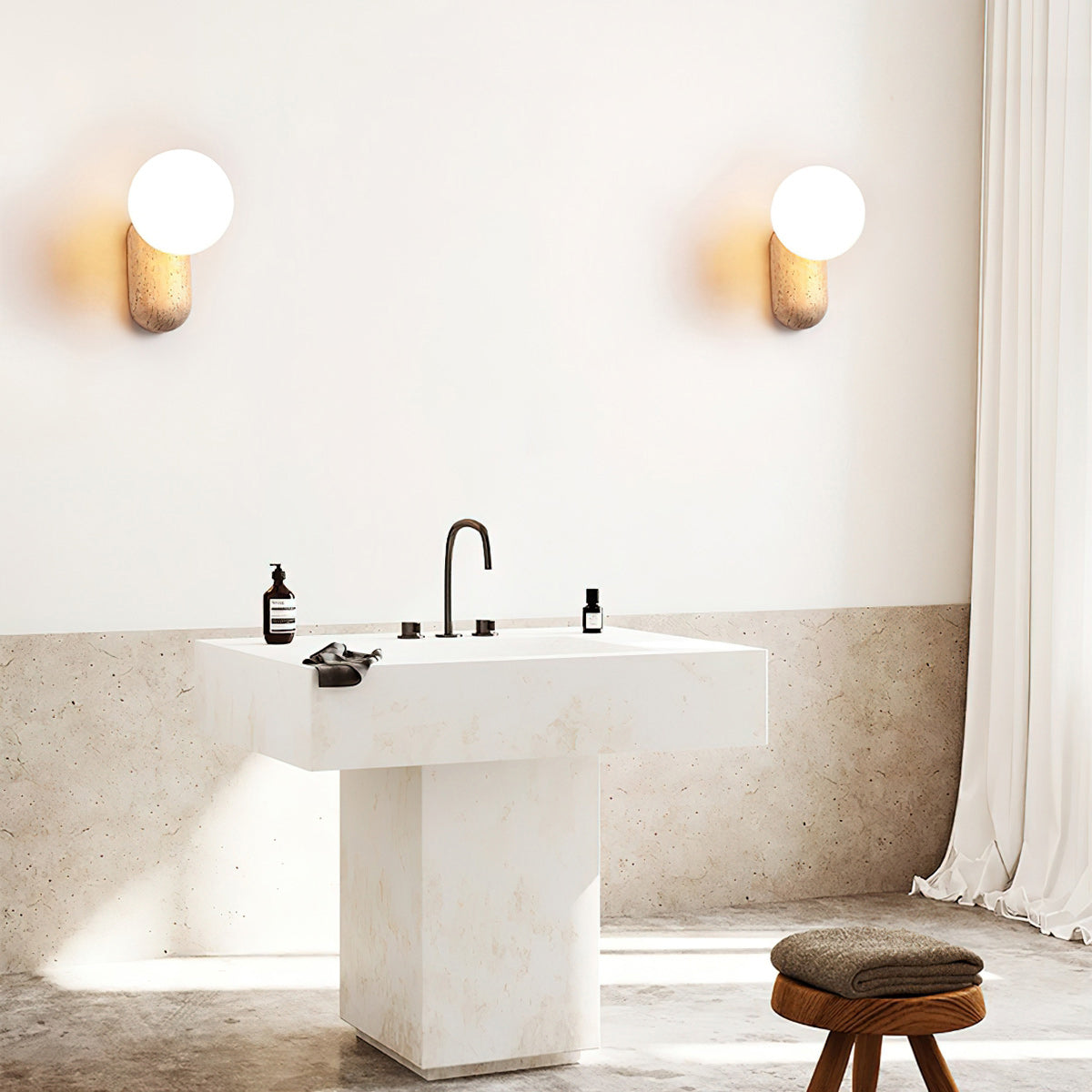 Colaeira Modern Minimalist Art Travertine Wall Lamp - Letslighting