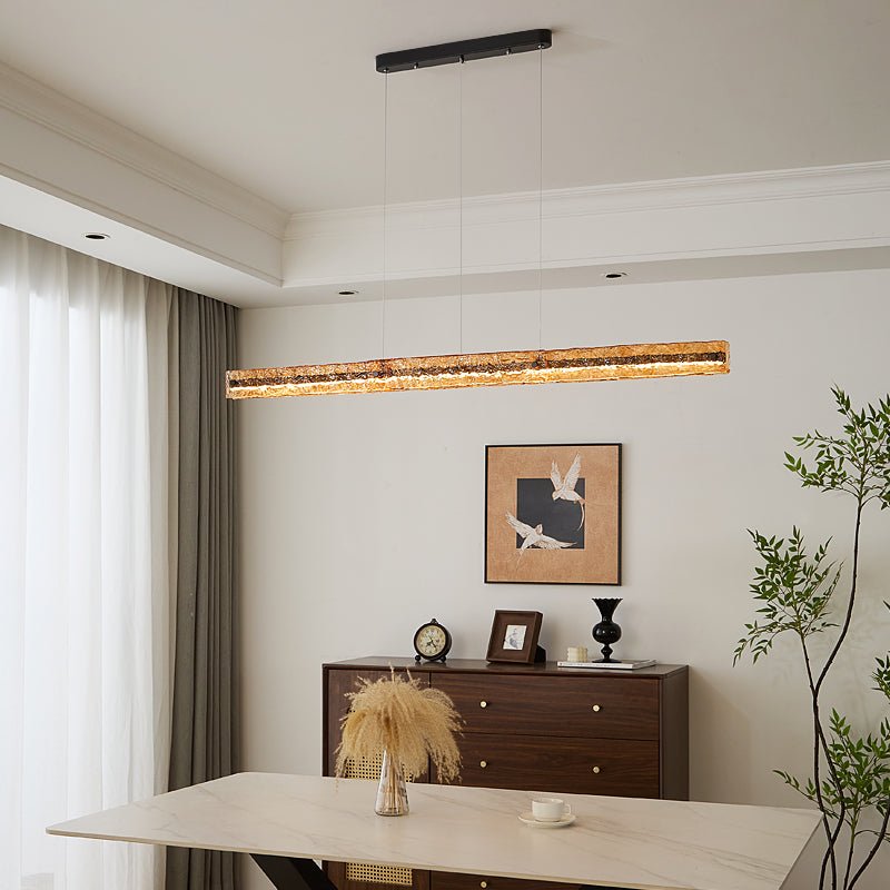 Avnorira Modern Minimalistisch Linear Insel Glas Pendelleuchte-Letslighting