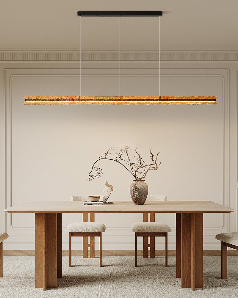 Avnorira Modern Minimalistisch Linear Insel Glas Pendelleuchte-Letslighting