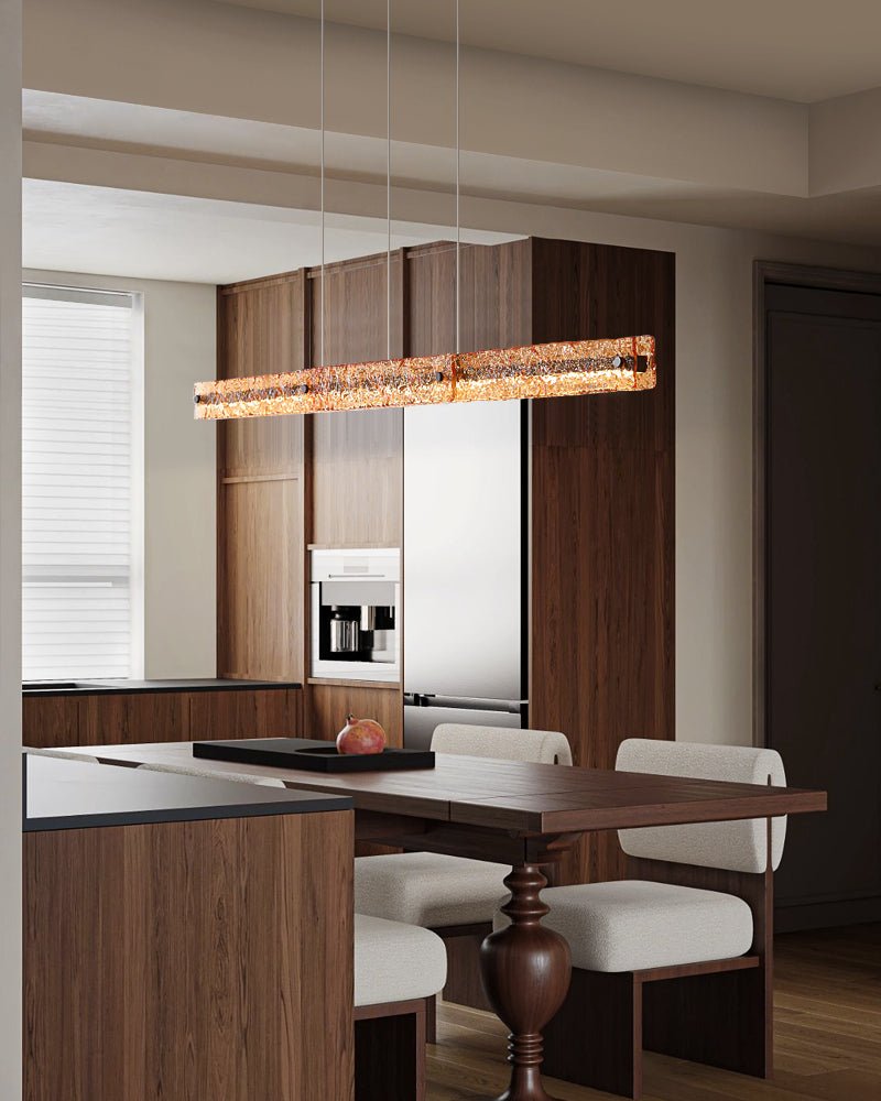 Avnorira Modern Minimalistisch Linear Insel Glas Pendelleuchte-Letslighting