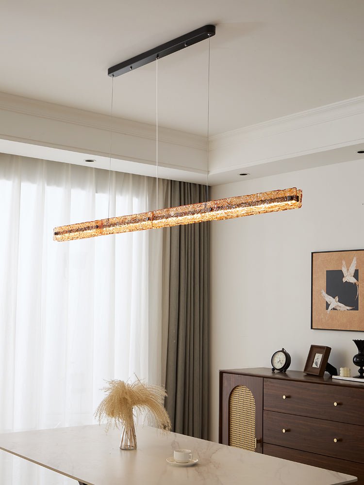 Avnorira Modern Minimalistisch Linear Insel Glas Pendelleuchte-Letslighting
