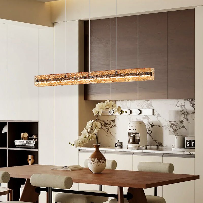 Avnorira Modern Minimalistisch Linear Insel Glas Pendelleuchte-Letslighting