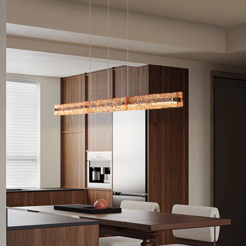 Avnorira Modern Minimalistisch Linear Insel Glas Pendelleuchte-Letslighting
