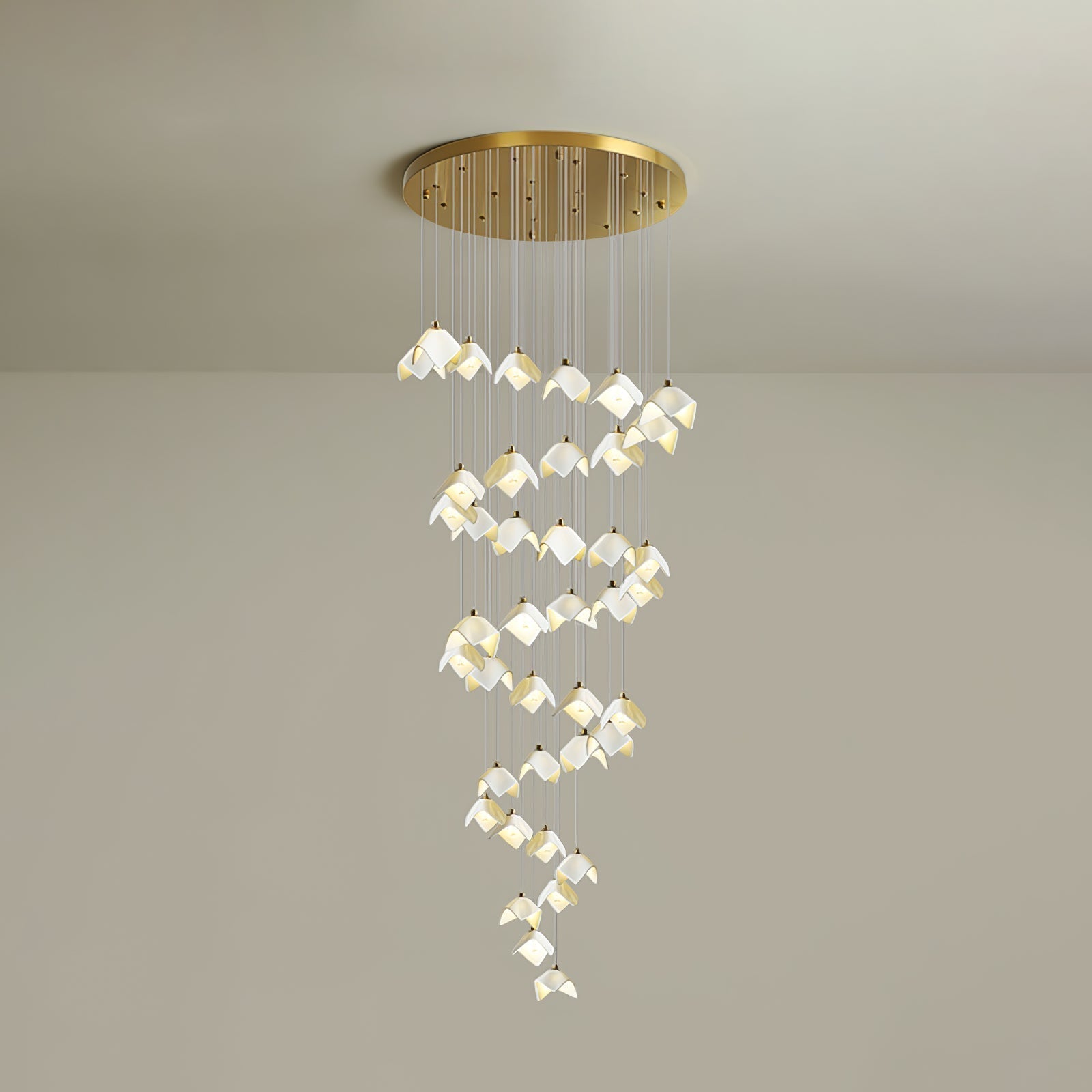 Cithayra Geometrischer Kronleuchter aus Glas und Messing-Letslighting