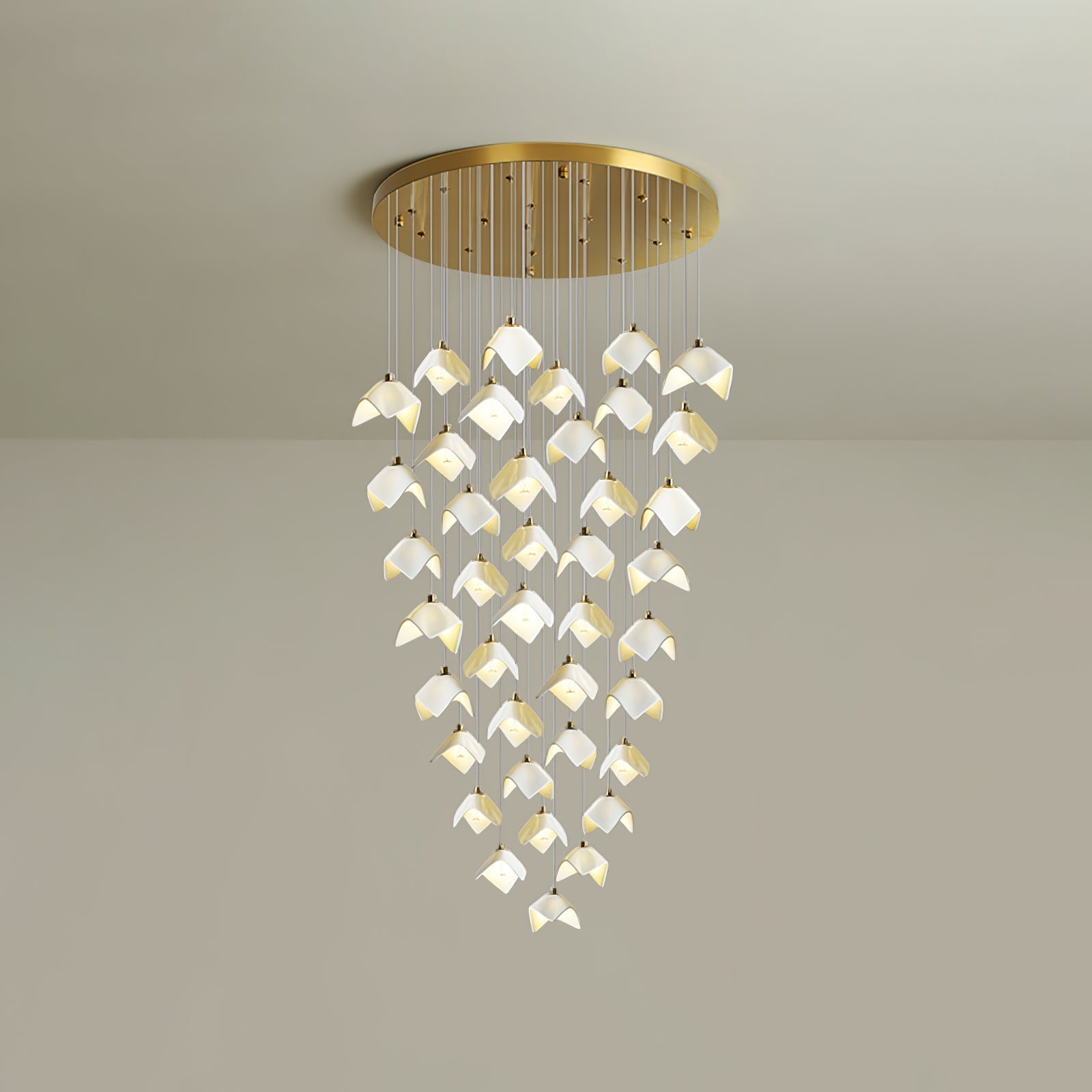 Cithayra Geometrischer Kronleuchter aus Glas und Messing-Letslighting