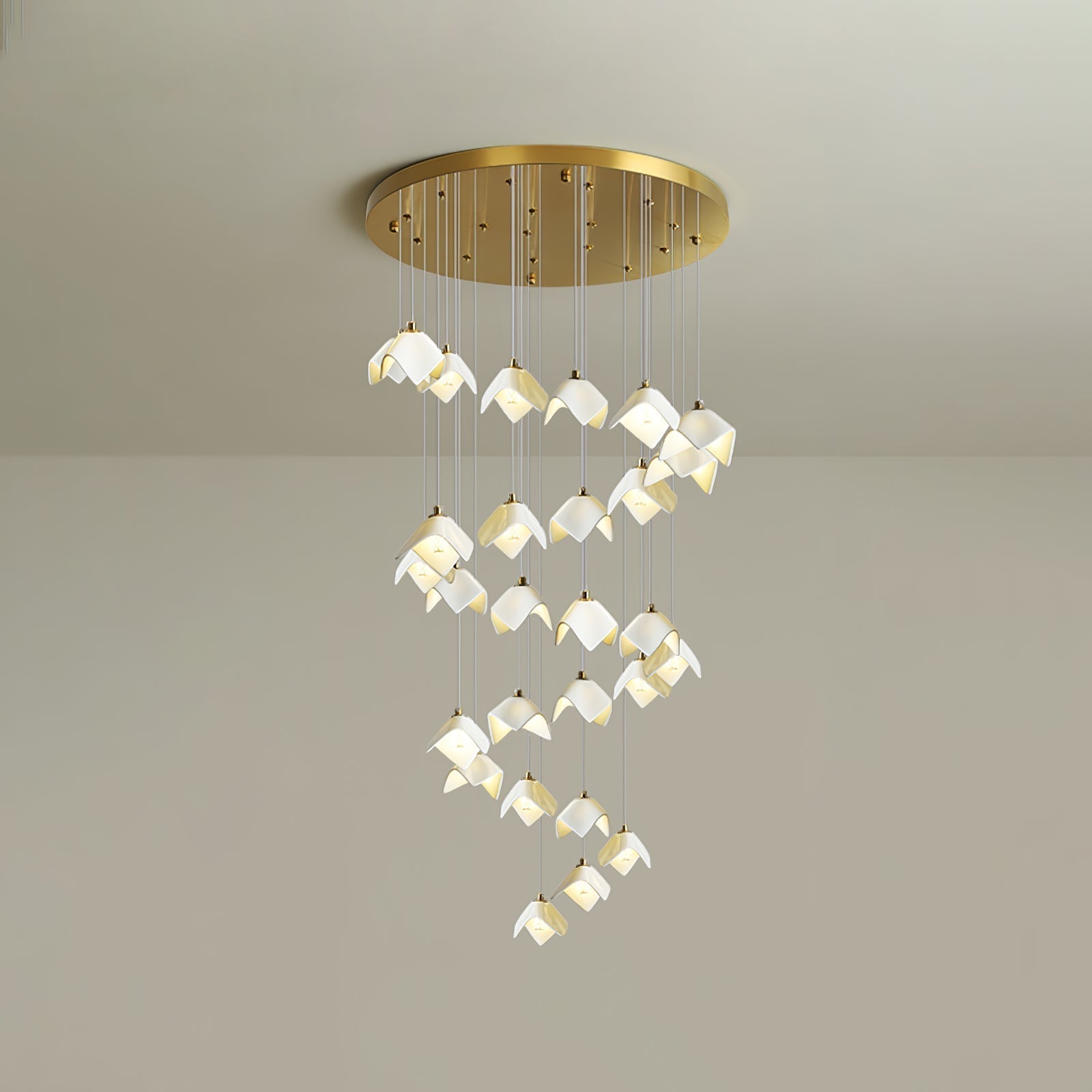Cithayra Geometrischer Kronleuchter aus Glas und Messing-Letslighting