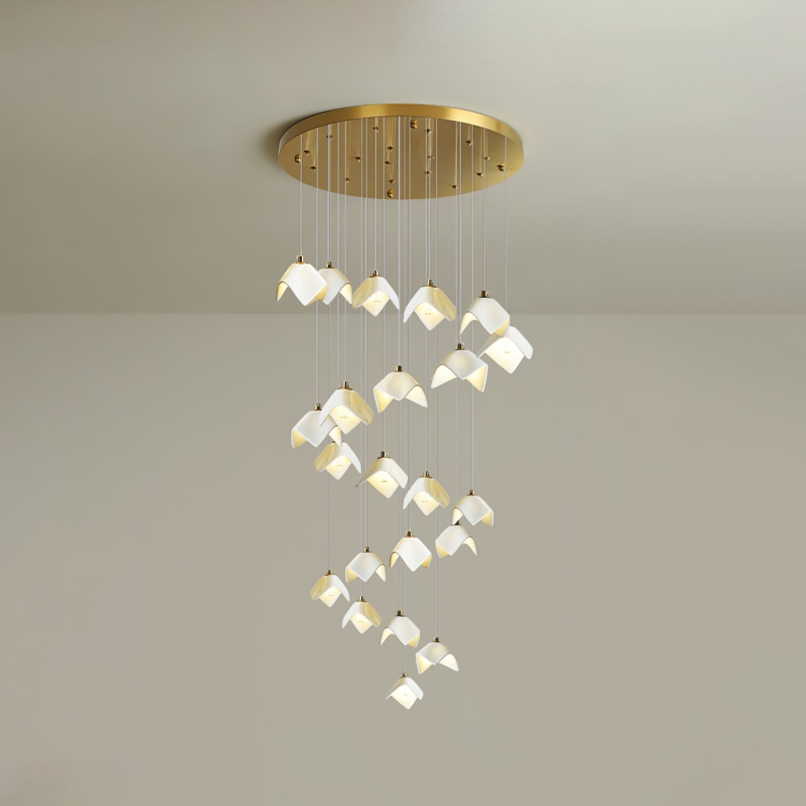 Cithayra Geometrischer Kronleuchter aus Glas und Messing-Letslighting