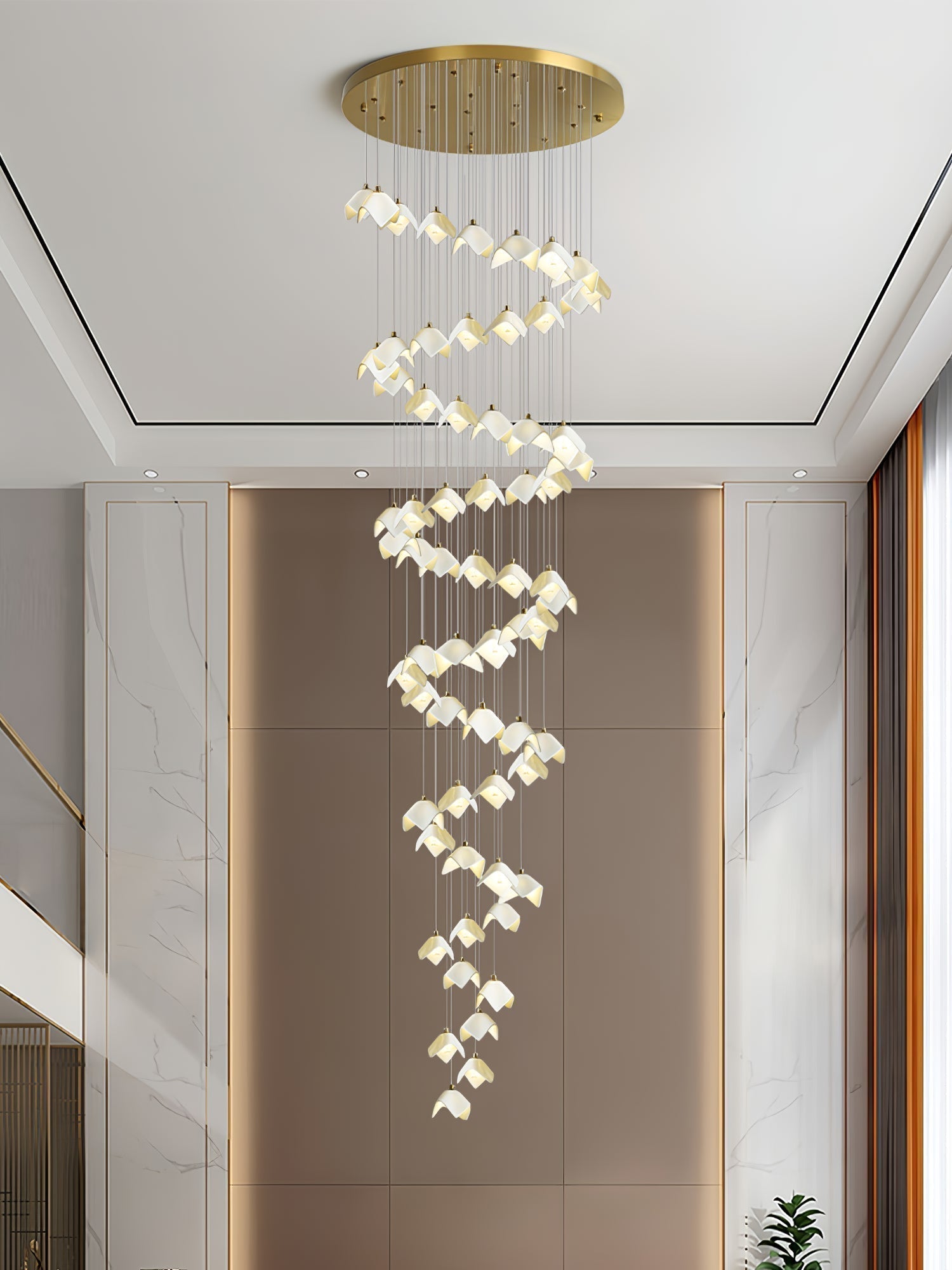 Cithayra Geometrischer Kronleuchter aus Glas und Messing-Letslighting
