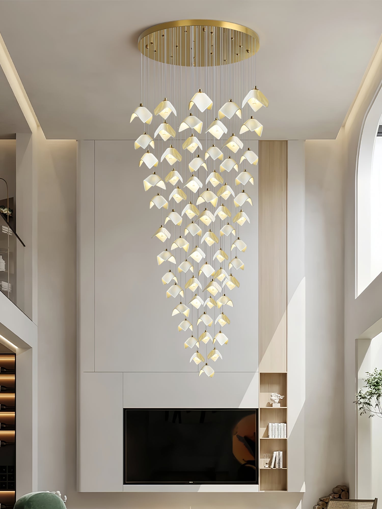 Cithayra Geometrischer Kronleuchter aus Glas und Messing-Letslighting