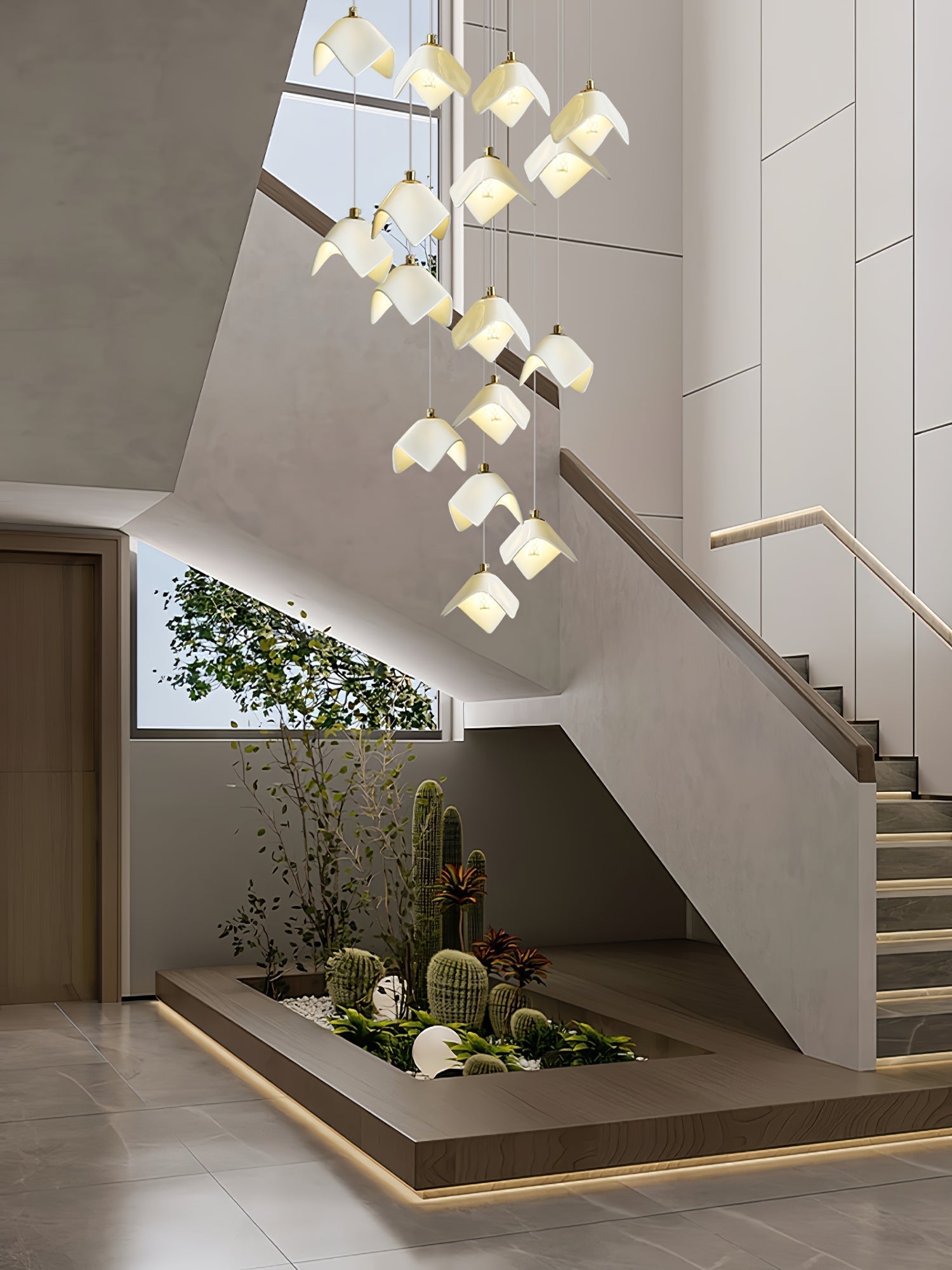 Cithayra Geometrischer Kronleuchter aus Glas und Messing-Letslighting