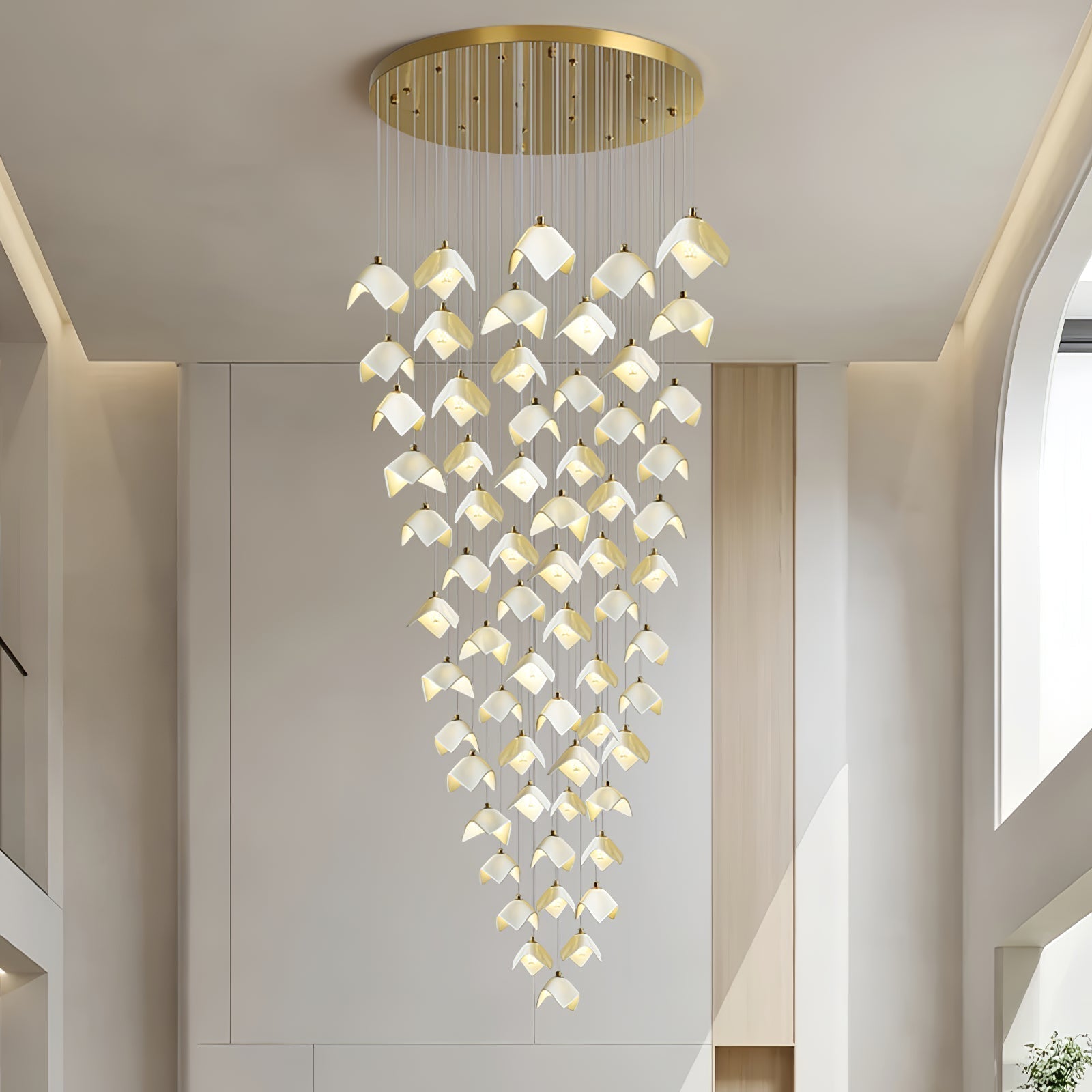 Cithayra Geometrischer Kronleuchter aus Glas und Messing-Letslighting