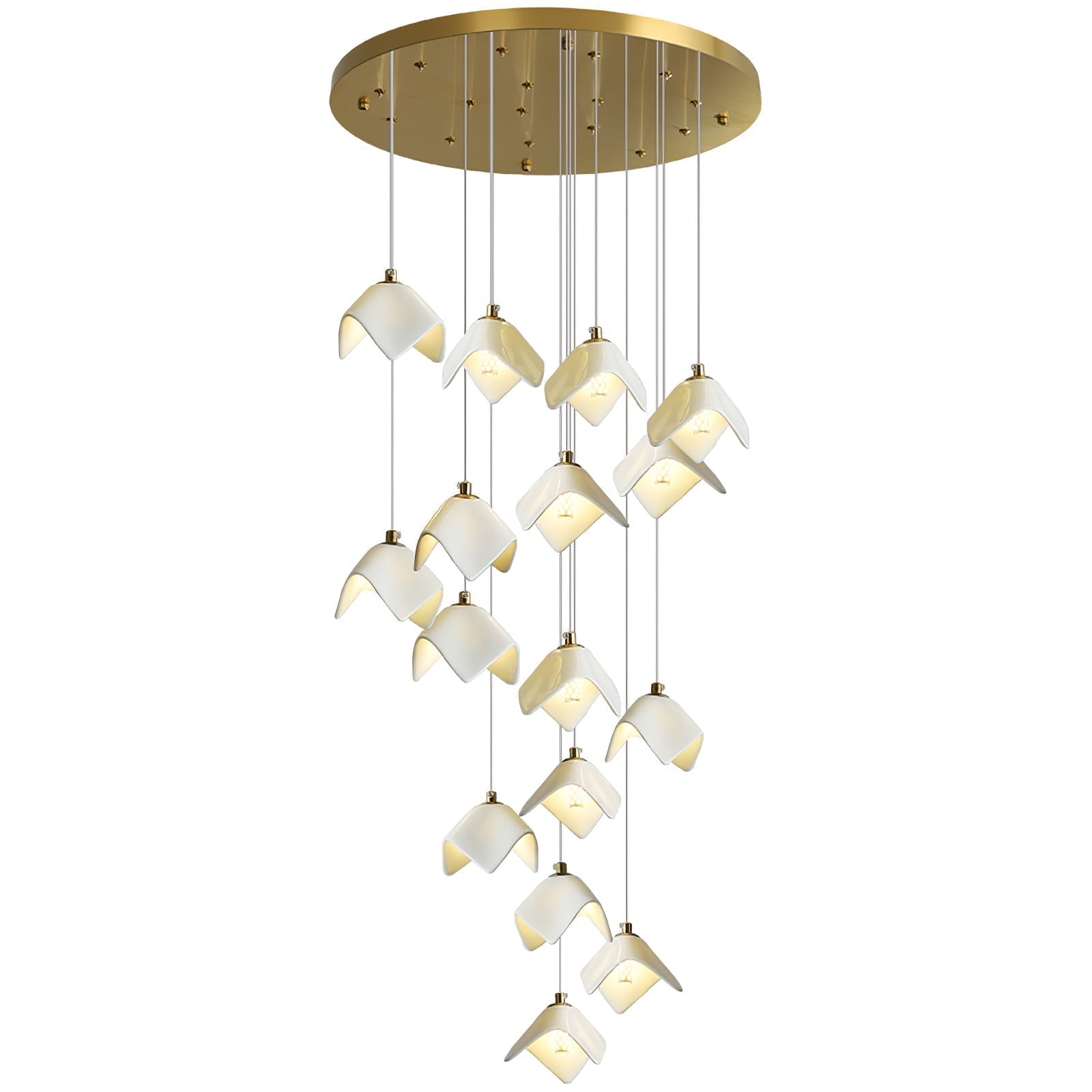 Cithayra Geometrischer Kronleuchter aus Glas und Messing-Letslighting